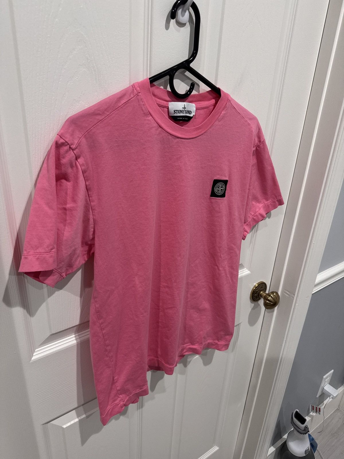 Stone Island Stone Island Mens Pink Patch Program Tee Size M Medium Size US M / EU 48-50 / 2 - 2 Thumbnail