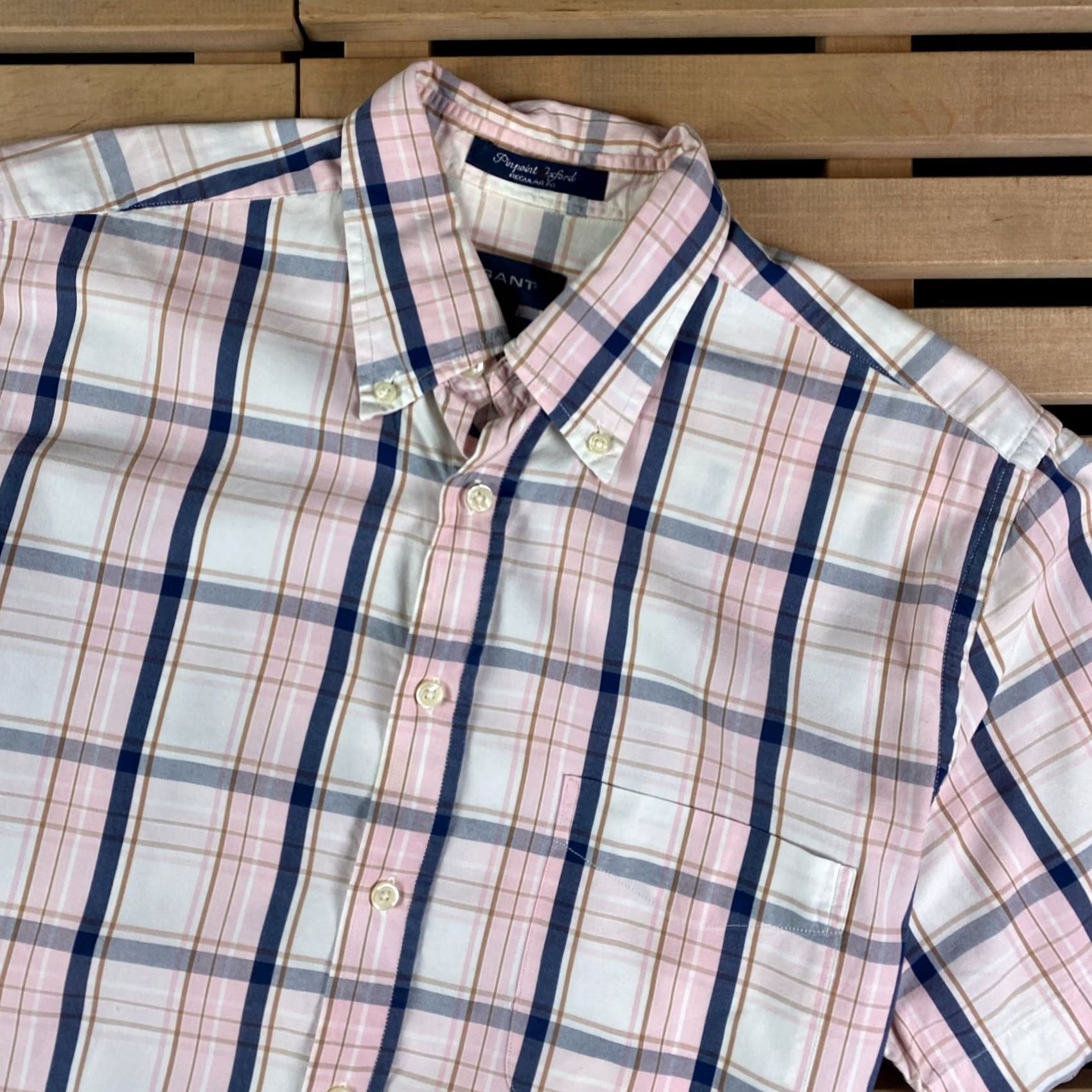 Gant GANT Mens Shirt Short Sleeve Size M Regular Fit Multicolor Button-Up Size US M / EU 48-50 / 2 - 2 Thumbnail