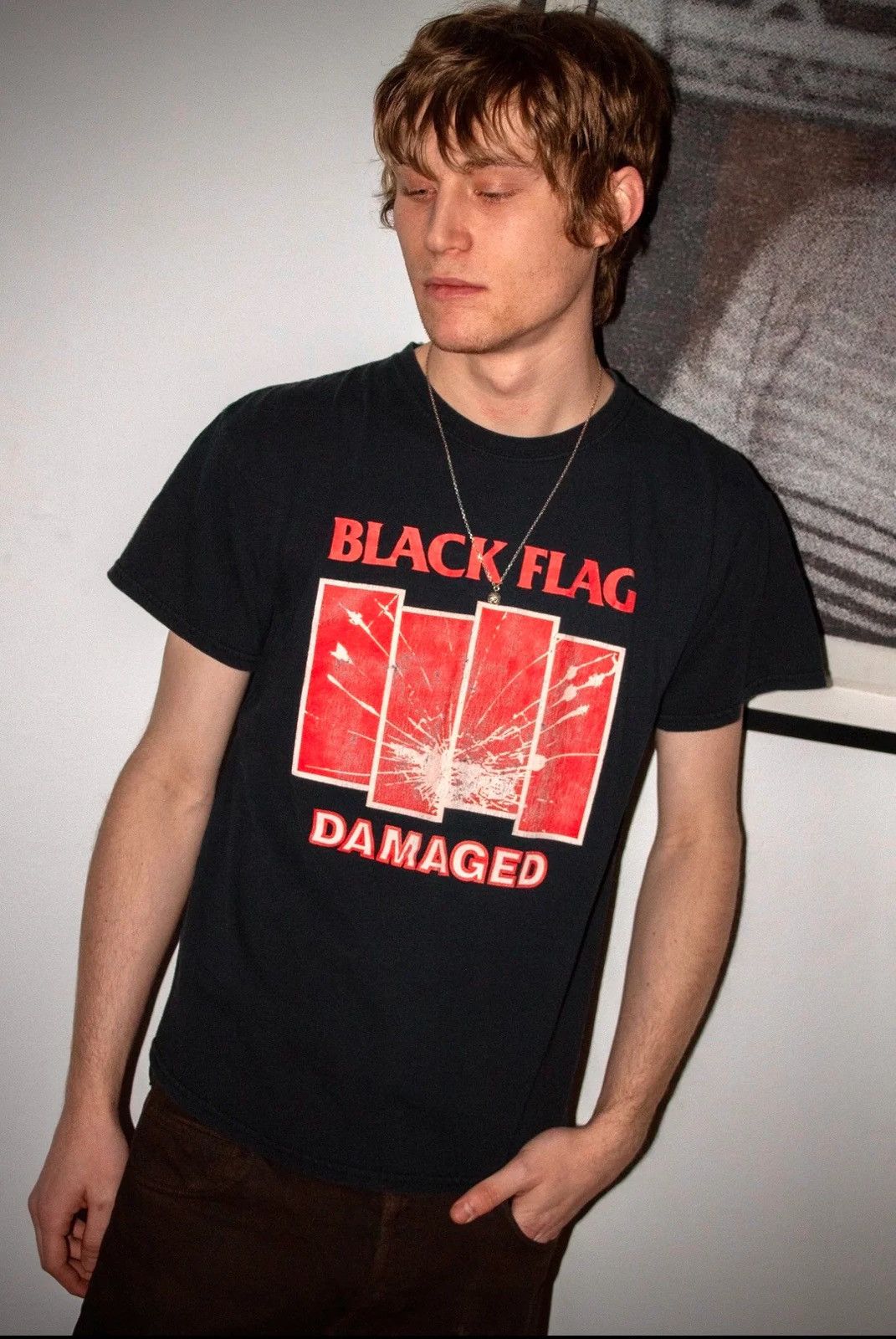 Vintage 🚭 VINTAGE CLASSIC 🚭 90s BLACK FLAG "DAMAGED" GRAPHIC SHIRT Size US L / EU 52-54 / 3 - 6 Thumbnail