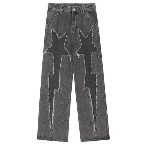 Vintage Lightning Splicing Baggy Jeans Size US 33 - 2 Thumbnail