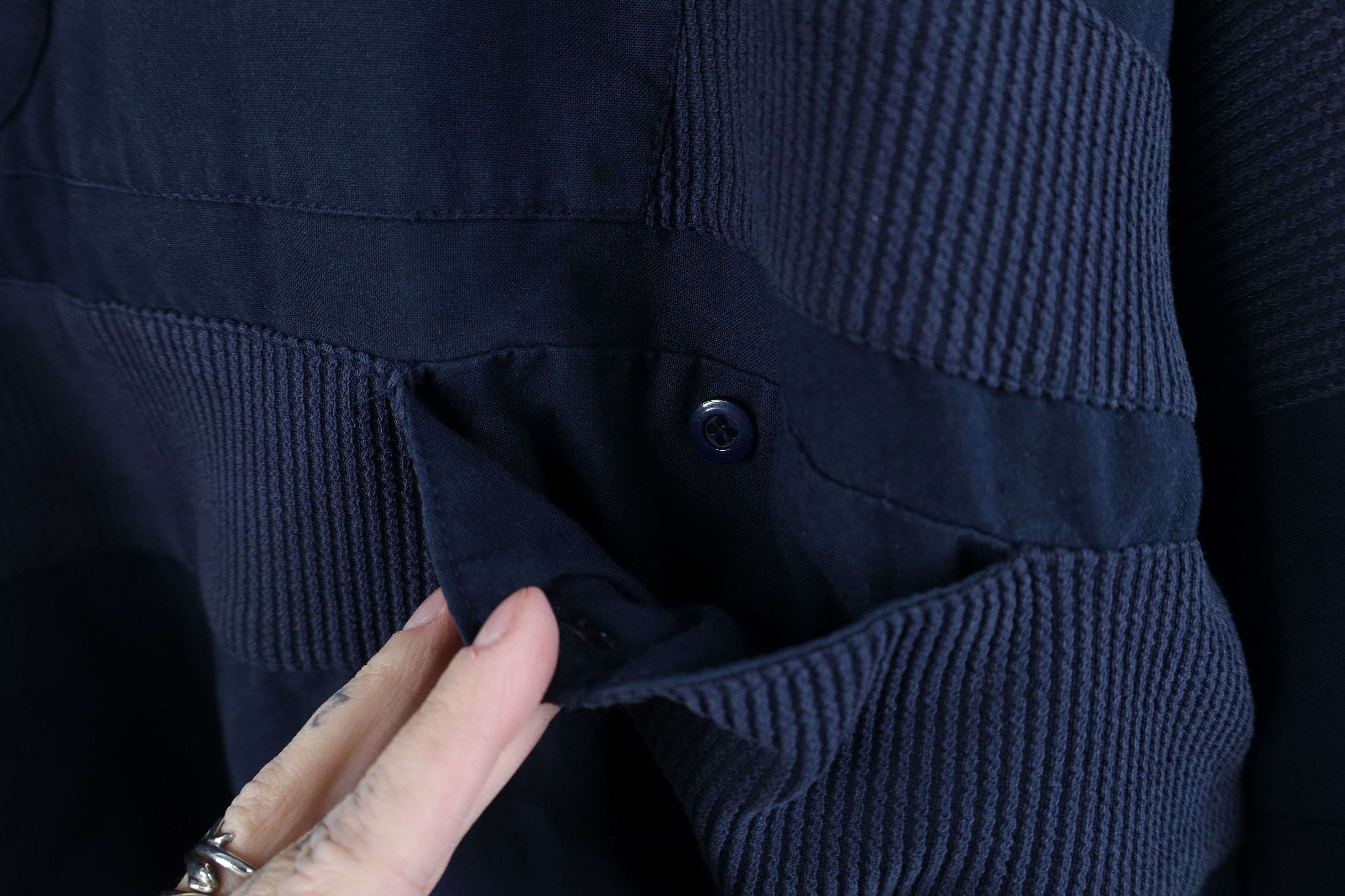 Vintage Vintage 90s Streetwear Pullover Polo Shirt Navy Blue Size US XXL / EU 58 / 5 - 5 Thumbnail