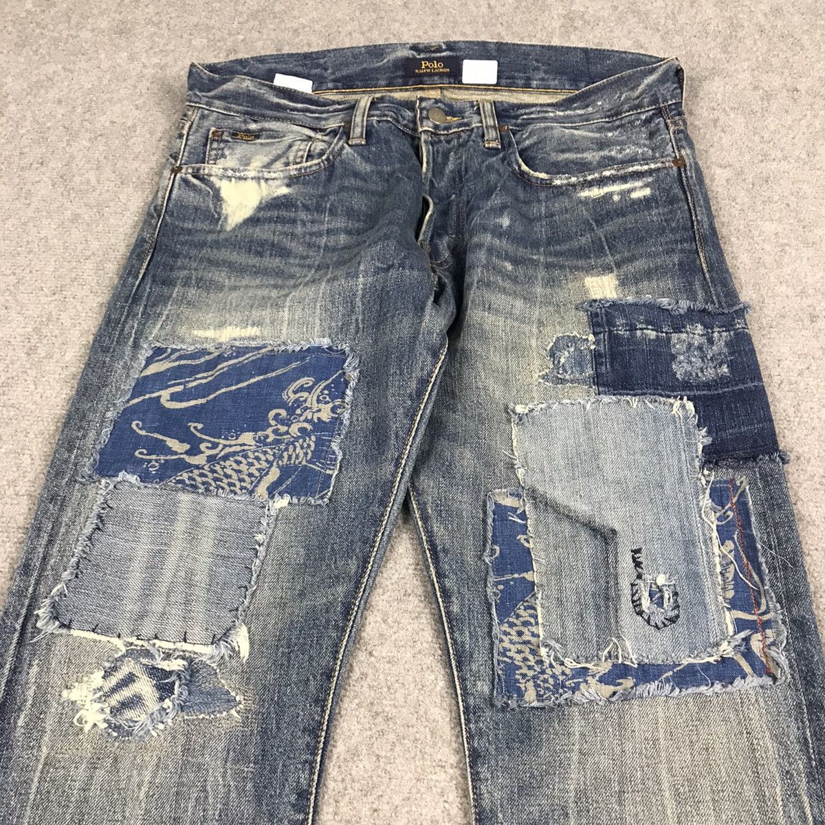 Japanese Brand × Polo Ralph Lauren POLO RALPH LAUREN PATCHWORK DISTRESSED DENIM PANTS Size US 31 - 2 Thumbnail