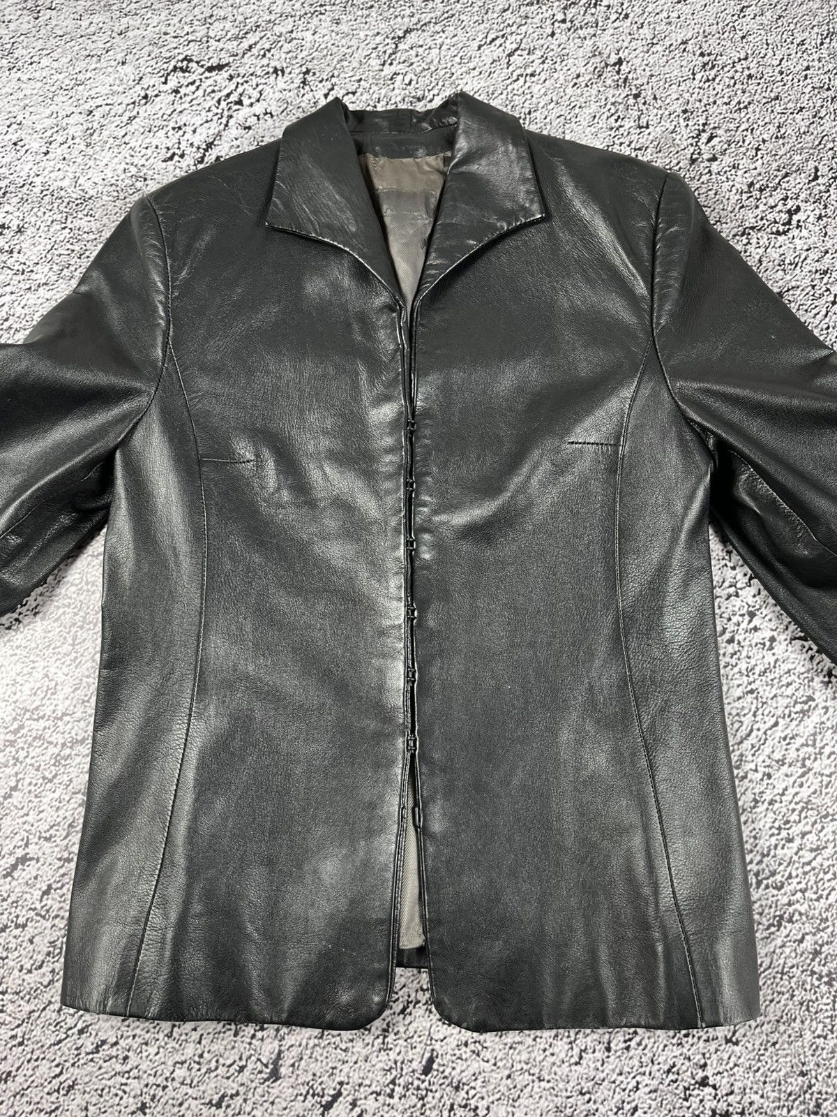Genuine Leather Vintage Y2K Leather blazer jacket luxury avantgarde Size M / US 6-8 / IT 42-44 - 10 Thumbnail
