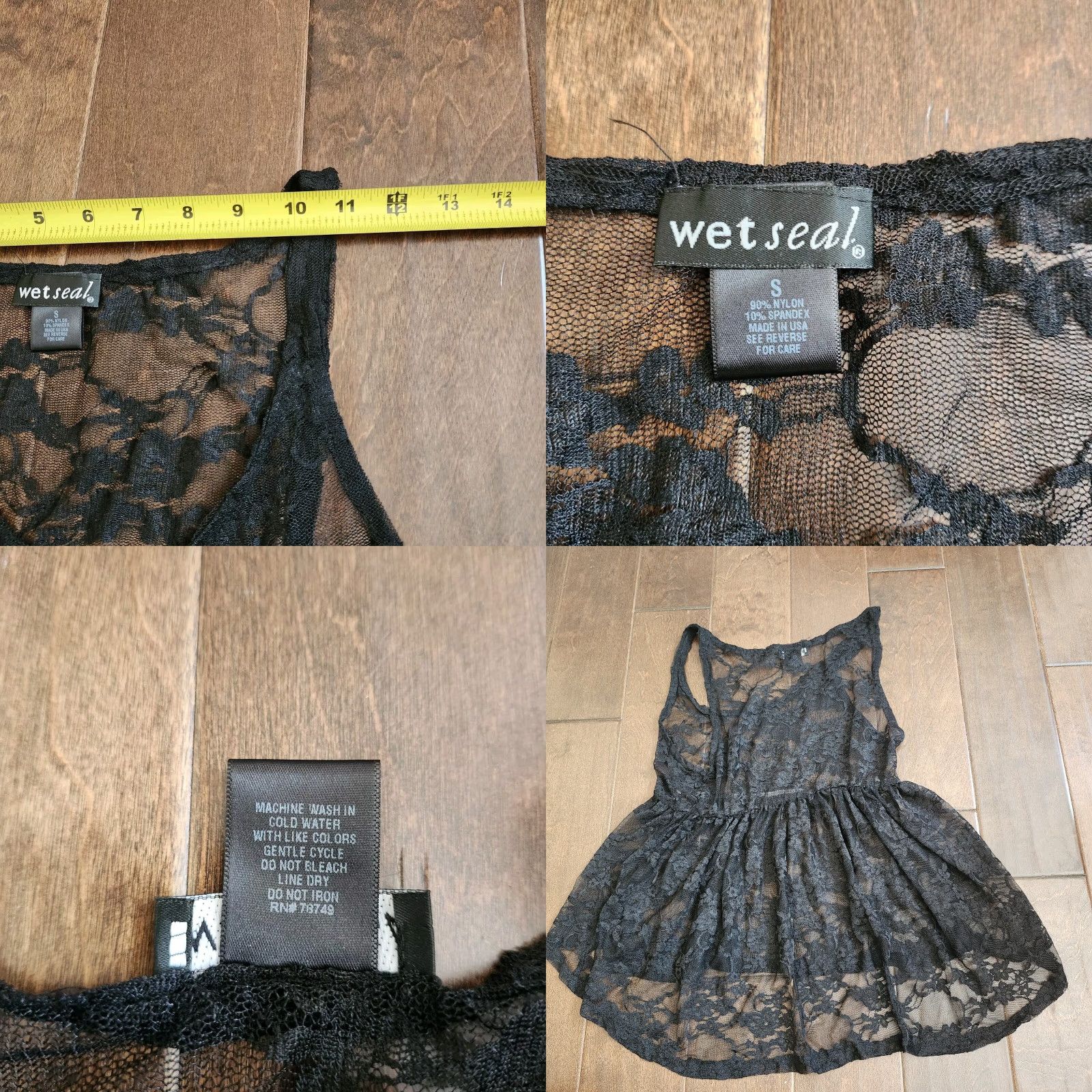 Vintage VINTAGE Wet Seal Black Sleeveless Lace Blouse - Size Small Women Shirt - Sheer Floral, Pullover, Casual, Regular Fit Size S / US 4 / IT 40 - 9 Thumbnail