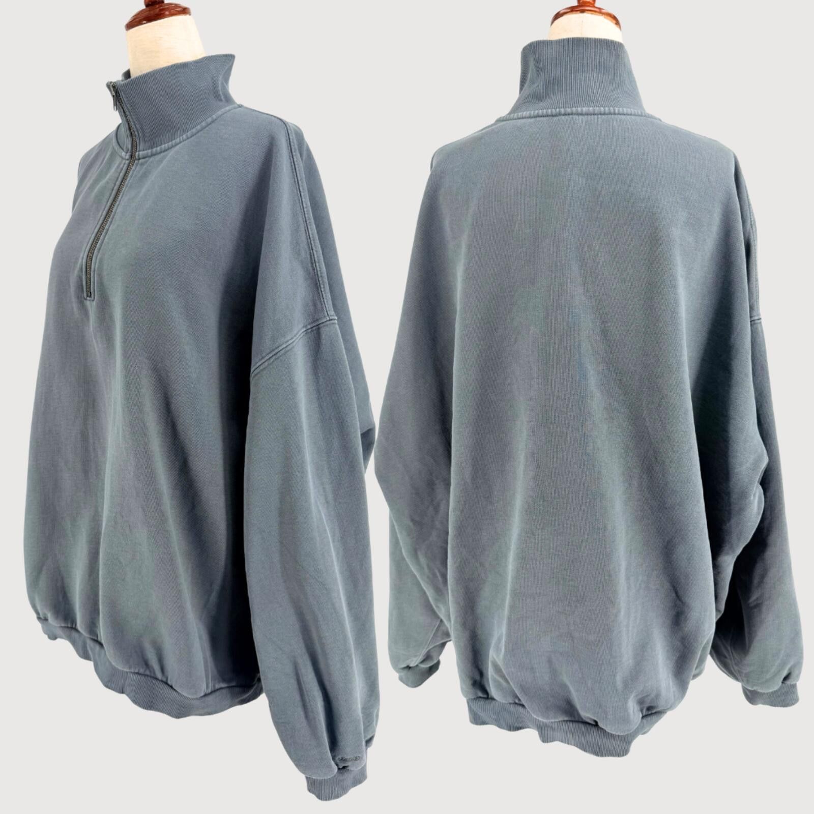 Swims Skims Boyfriend Fleece Slouchy Half-Zip Pullover - Zircon L Size L / US 10 / IT 46 - 3 Thumbnail