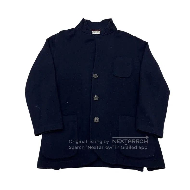 Brunello Cucinelli Navy merino wool cashmere jacket