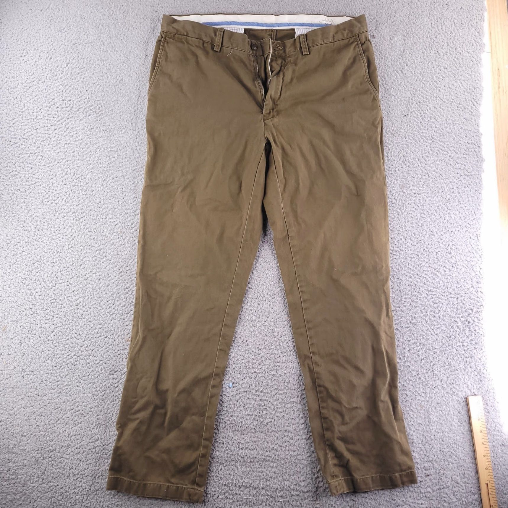 Polo Ralph Lauren Polo Ralph Lauren Pants Mens 36x31 Beige Cotton Straight Chino Casual Regular Fit Size US M / EU 48-50 / 2 - 2 Thumbnail