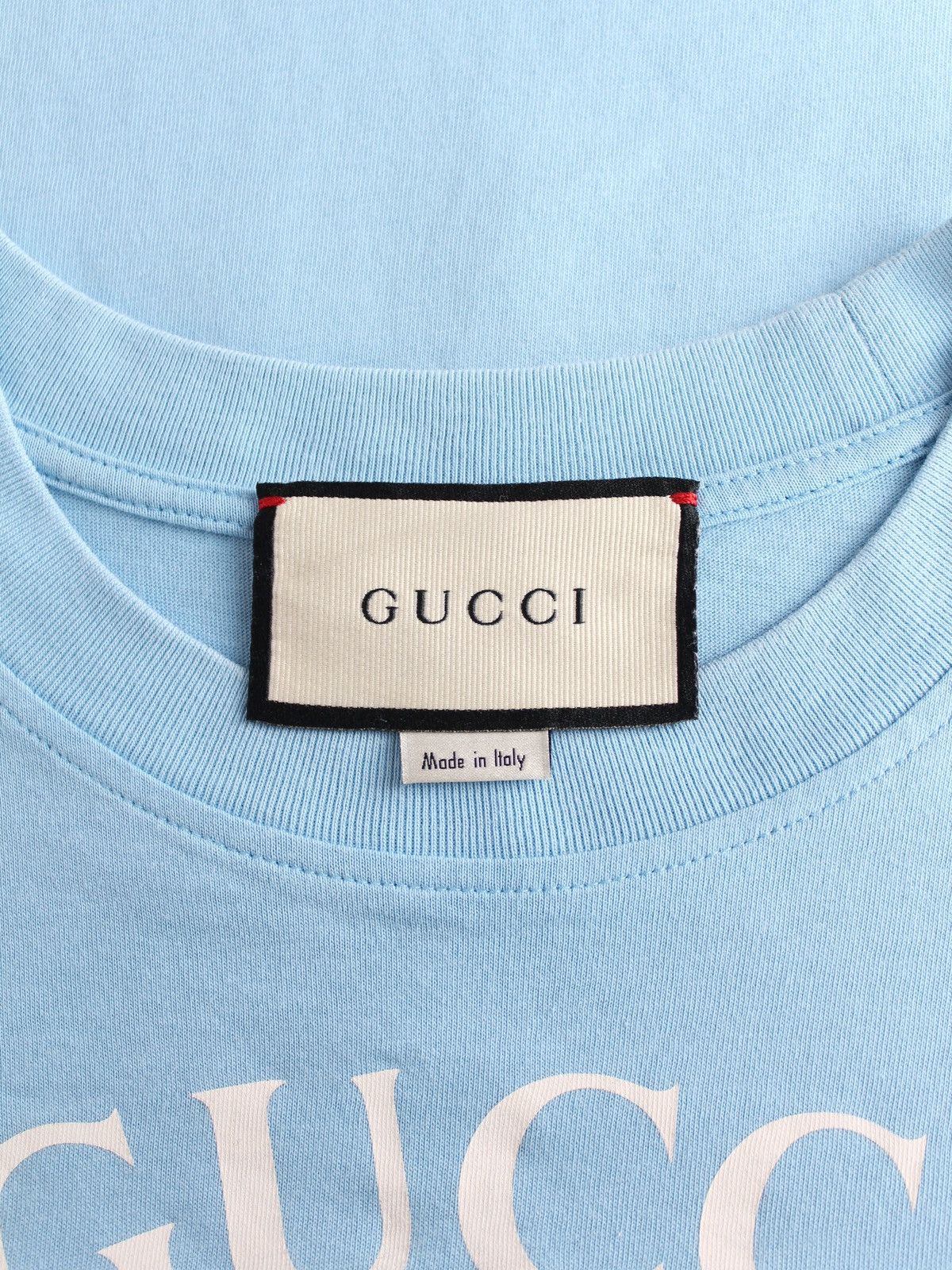 Gucci Gucci Light Blue Big Logo Cotton T-shirt Size S / US 4 / IT 40 - 5 Thumbnail