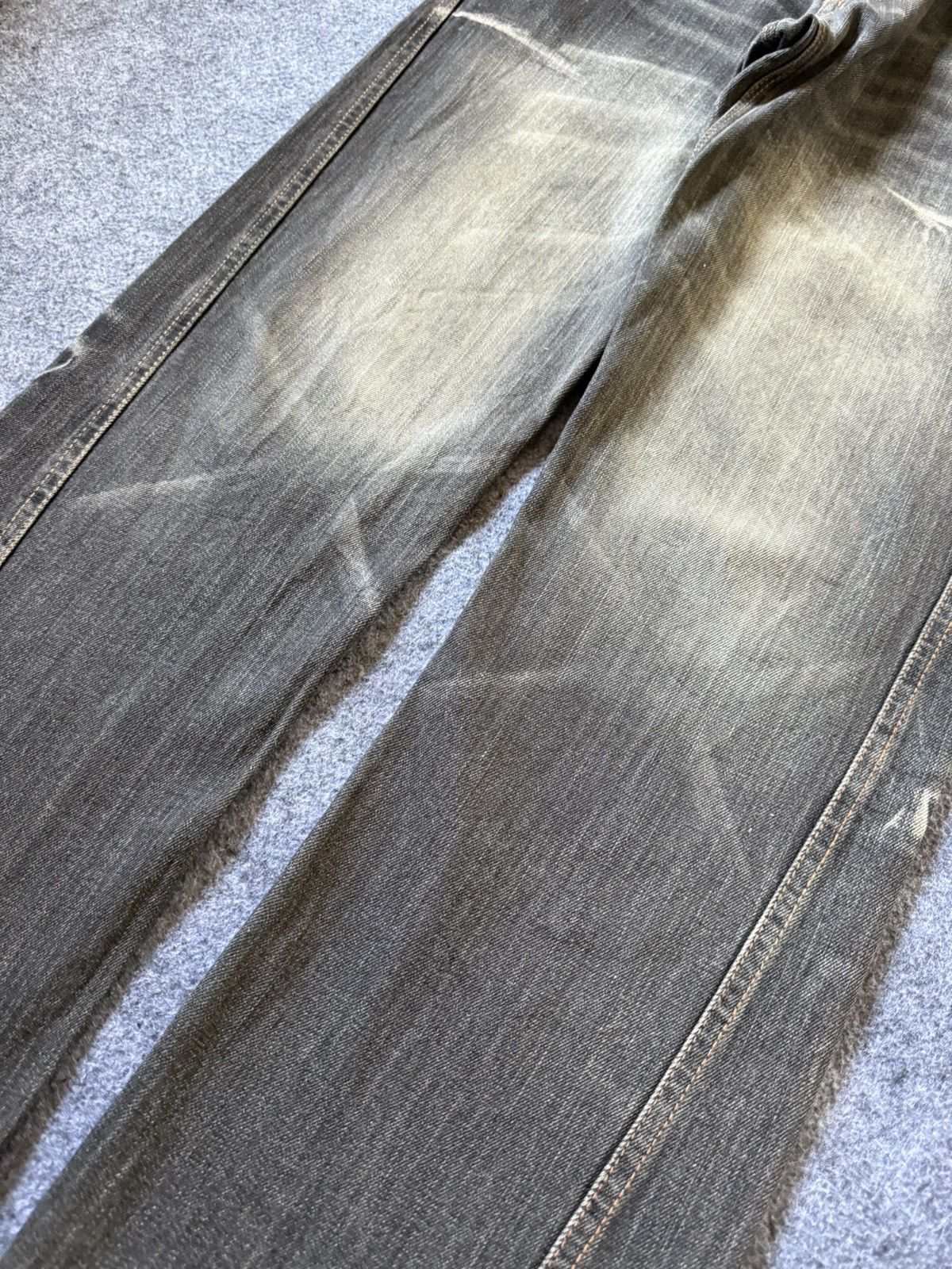 Le Grande Bleu (L.G.B.) Double Focus Japan Asymmetrical Double Waist Flared Jeans Size US 30 / EU 46 - 10 Thumbnail
