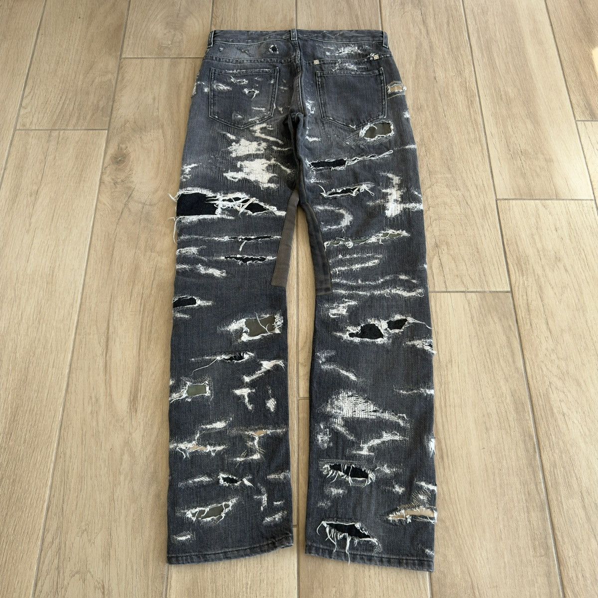 Givenchy AW2023 Moleskin Patch Boro Distressed Repaired Denim Jeans Size US 30 / EU 46 - 2 Thumbnail