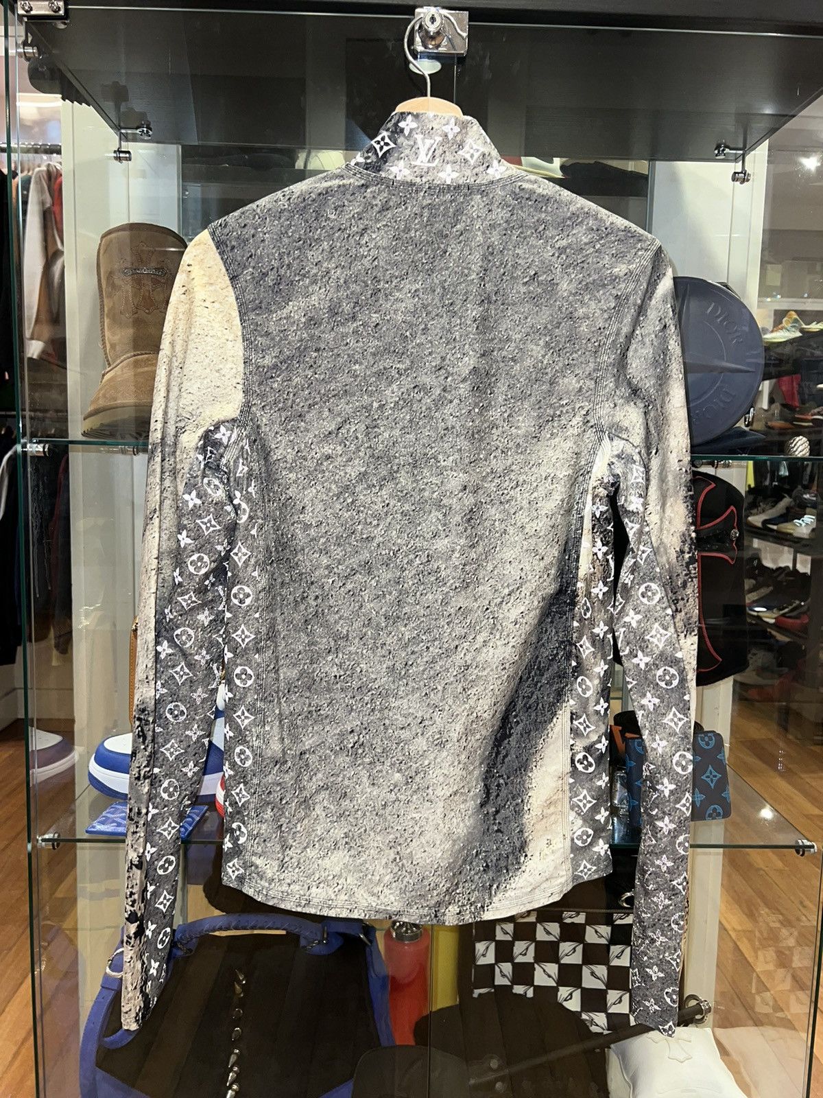 Louis Vuitton Reflective Monogram Crater Print Quarter Zip