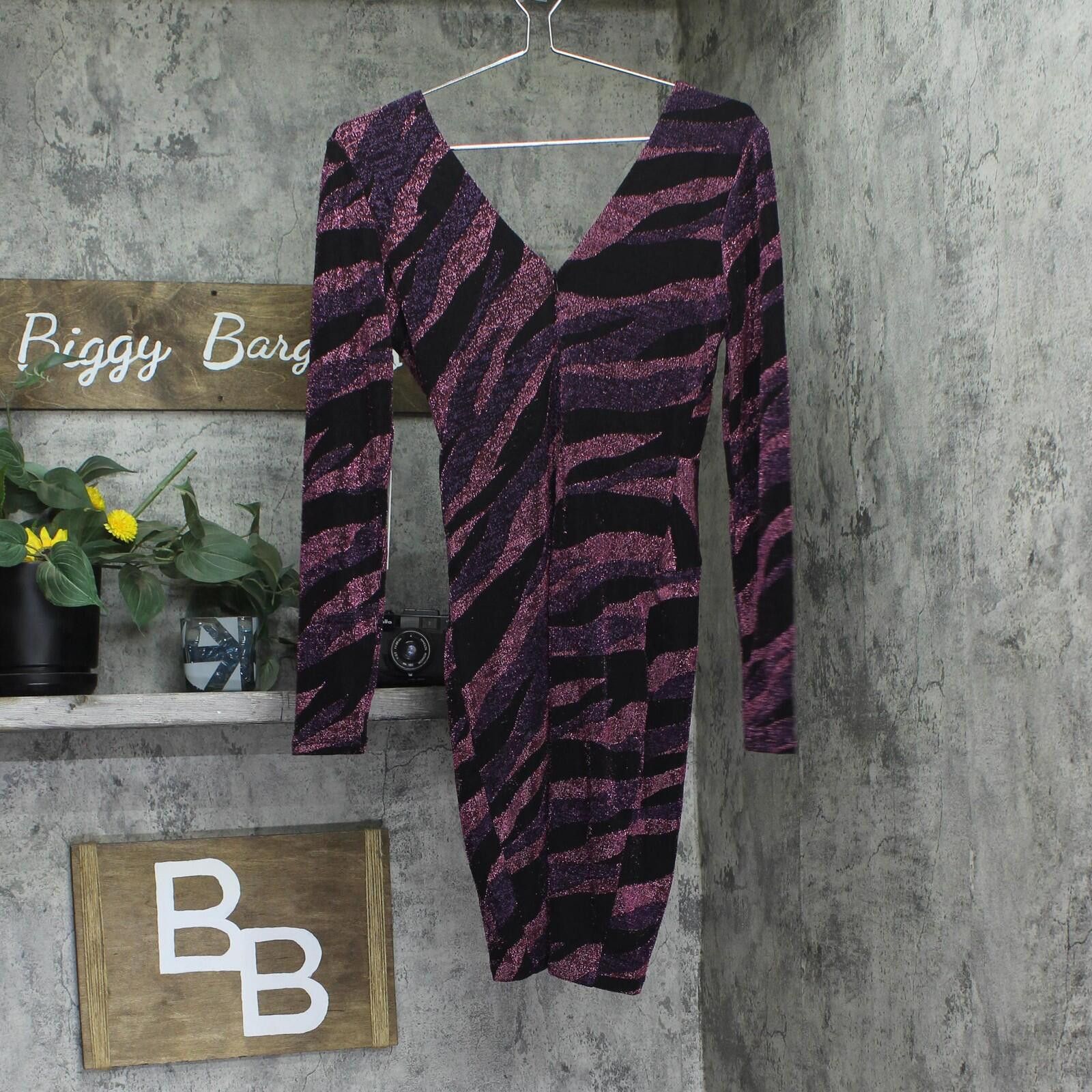 Signal Sport Nwt Siena Womens Long Sleeve Dress Satn1869 Purple Multi 4 Size S / US 4 / IT 40 - 2 Thumbnail