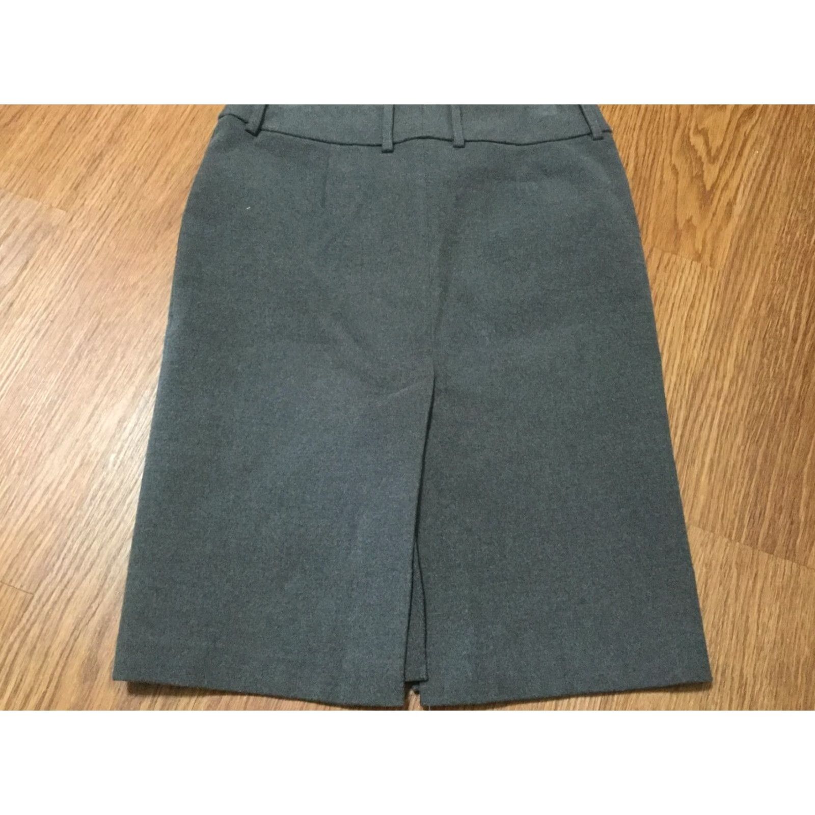 Express VINTAGE Express Stretch Straight Skirt Gray Front Zip Slits Size 3/4 Womens Size 26" / US 2 / IT 38 - 2 Thumbnail