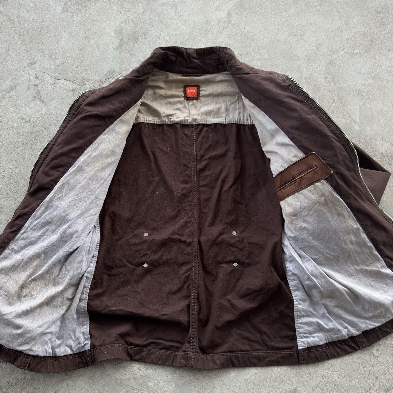 Hugo Boss HUGO BOSS Brown Mixed Suede Field Jacket Belted Pocket Size US M / EU 48-50 / 2 - 2 Thumbnail