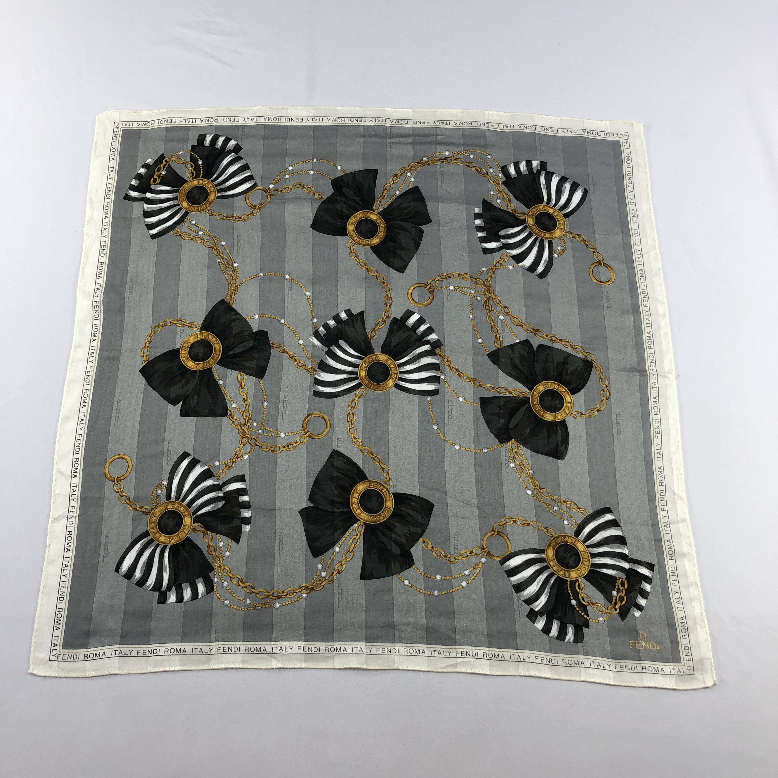 Japanese Brand Fendi Handkerchief Neckerchief Bandana H3171 Size ONE SIZE - 1 Thumbnail