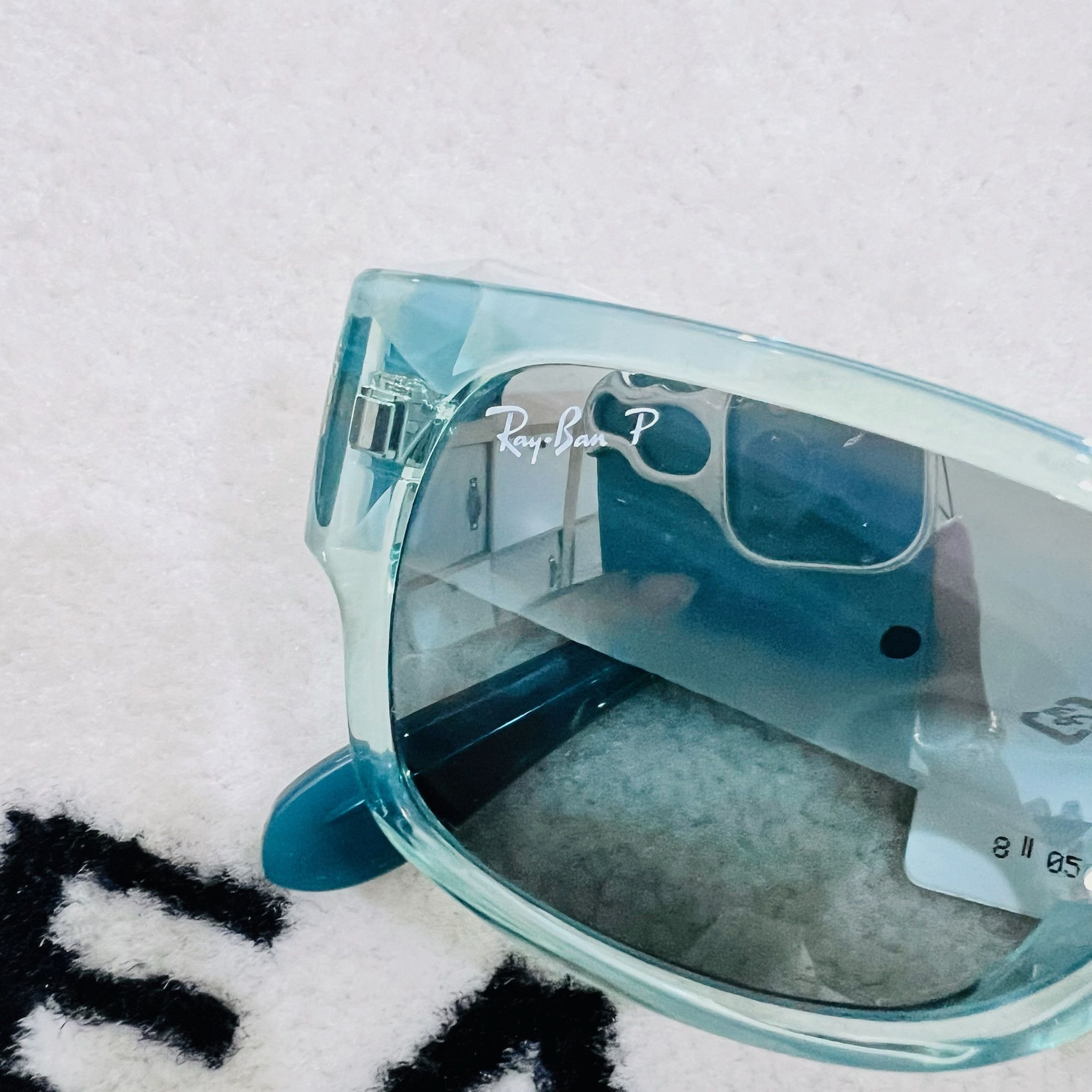 RayBan Ray-Ban Polarized RB4388 Transparent Green Pillow Sunglasses Size ONE SIZE - 9 Thumbnail