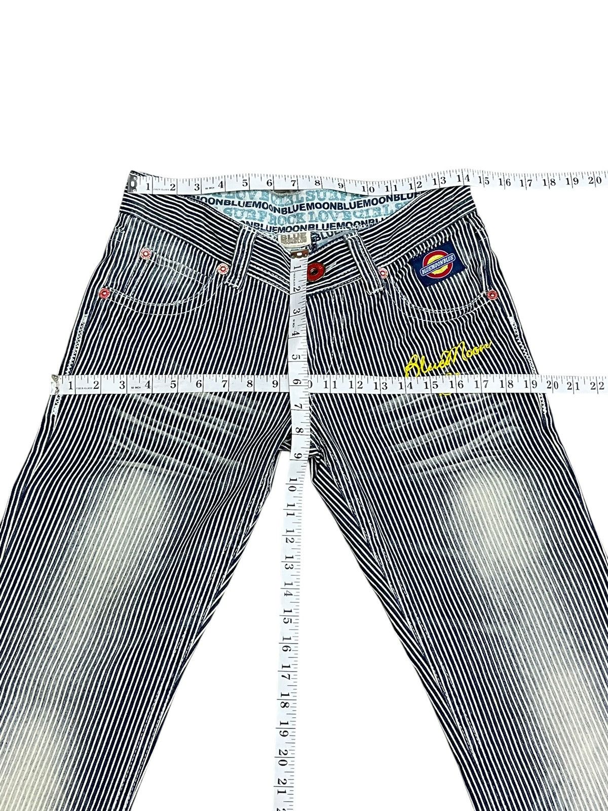OVER THE STRiPES VERY RARE🔥Blue Moon Blue Daicock Hickory Stripe Jeans Japan Size US 28 / EU 44 - 12 Thumbnail