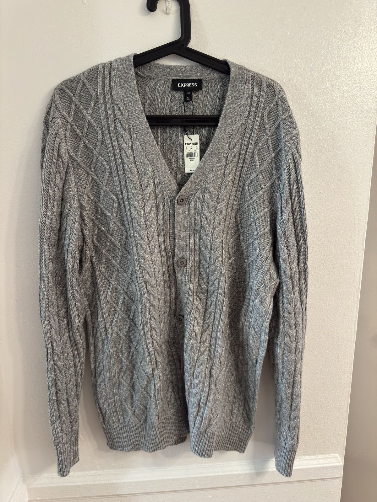 Express NWT Grey Express Cardigan Medium Tall Size US M / EU 48-50 / 2 - 1 Thumbnail