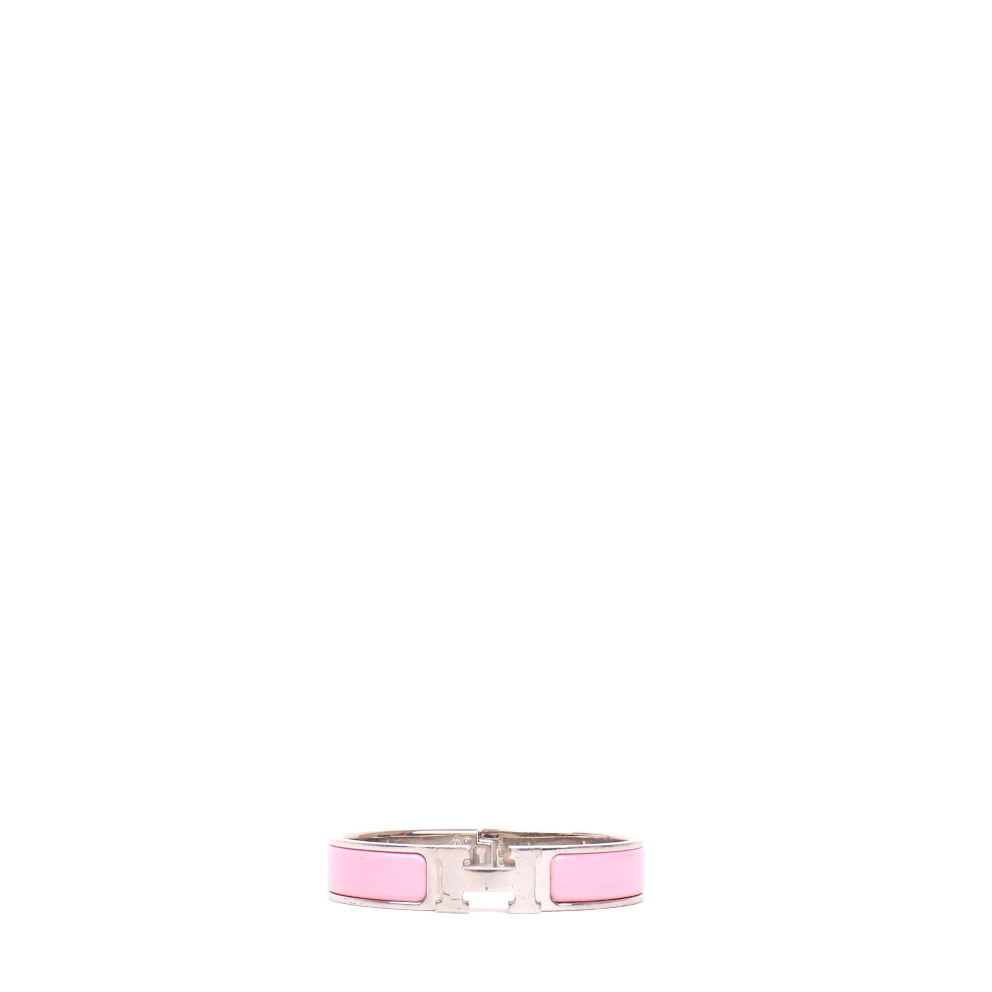 Hermes HERMÈS - Clic H Hermès bracelet in pink enamel (T0) Size ONE SIZE - 1 Thumbnail