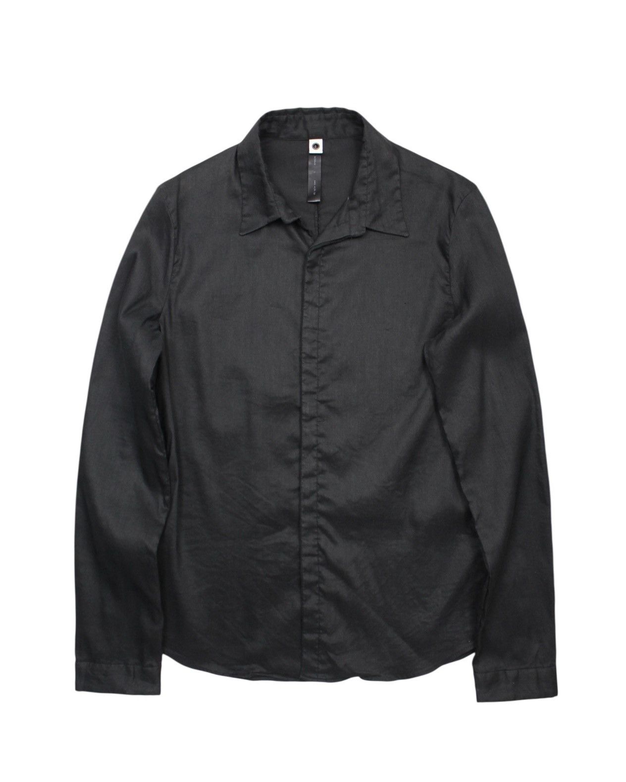 junhashimoto 2000S WJK CLASSIC BLACK HIDDEN PLACKET LINEN MINIMAL SHIRT Size US L / EU 52-54 / 3 - 1 Thumbnail