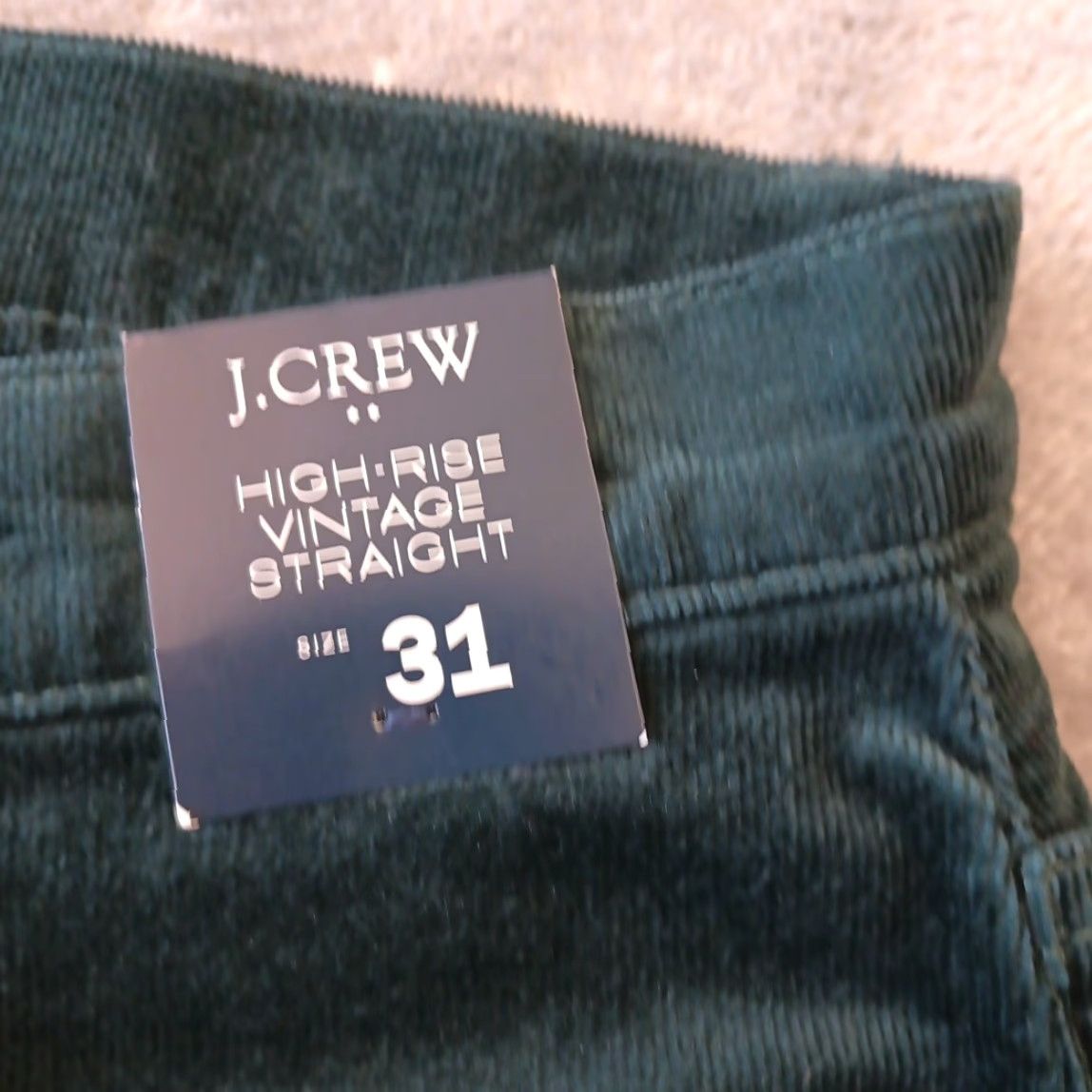 J.Crew J.Crew Pants Womens Size 31 Green Corduroy High Rise 32x27 Chino Straight Pockets Size 24" / US 00 / IT 34 - 4 Thumbnail
