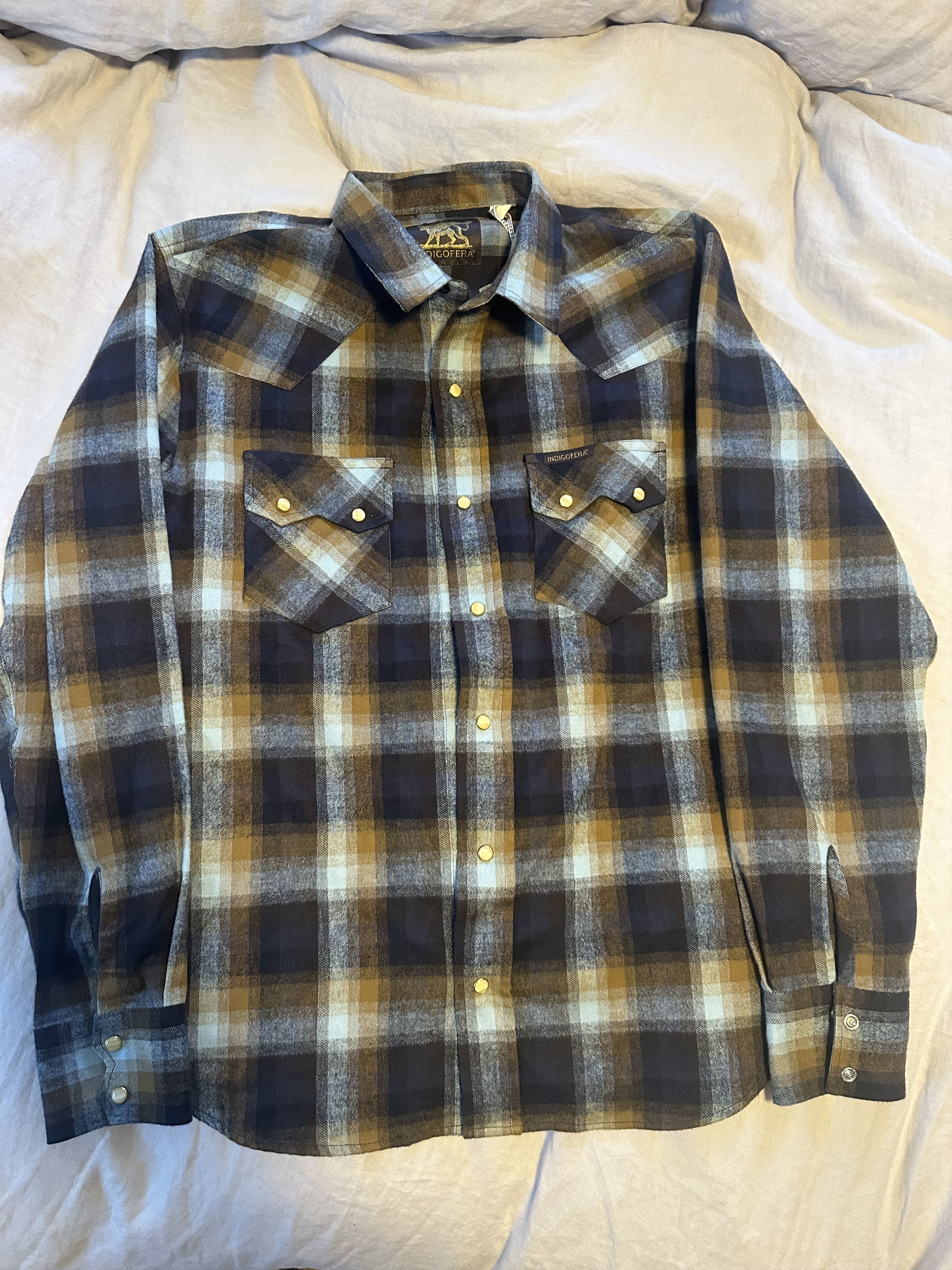 Indigofera Dollard Sawtooth Western Plaid Flannel Size US M / EU 48-50 / 2 - 1 Thumbnail