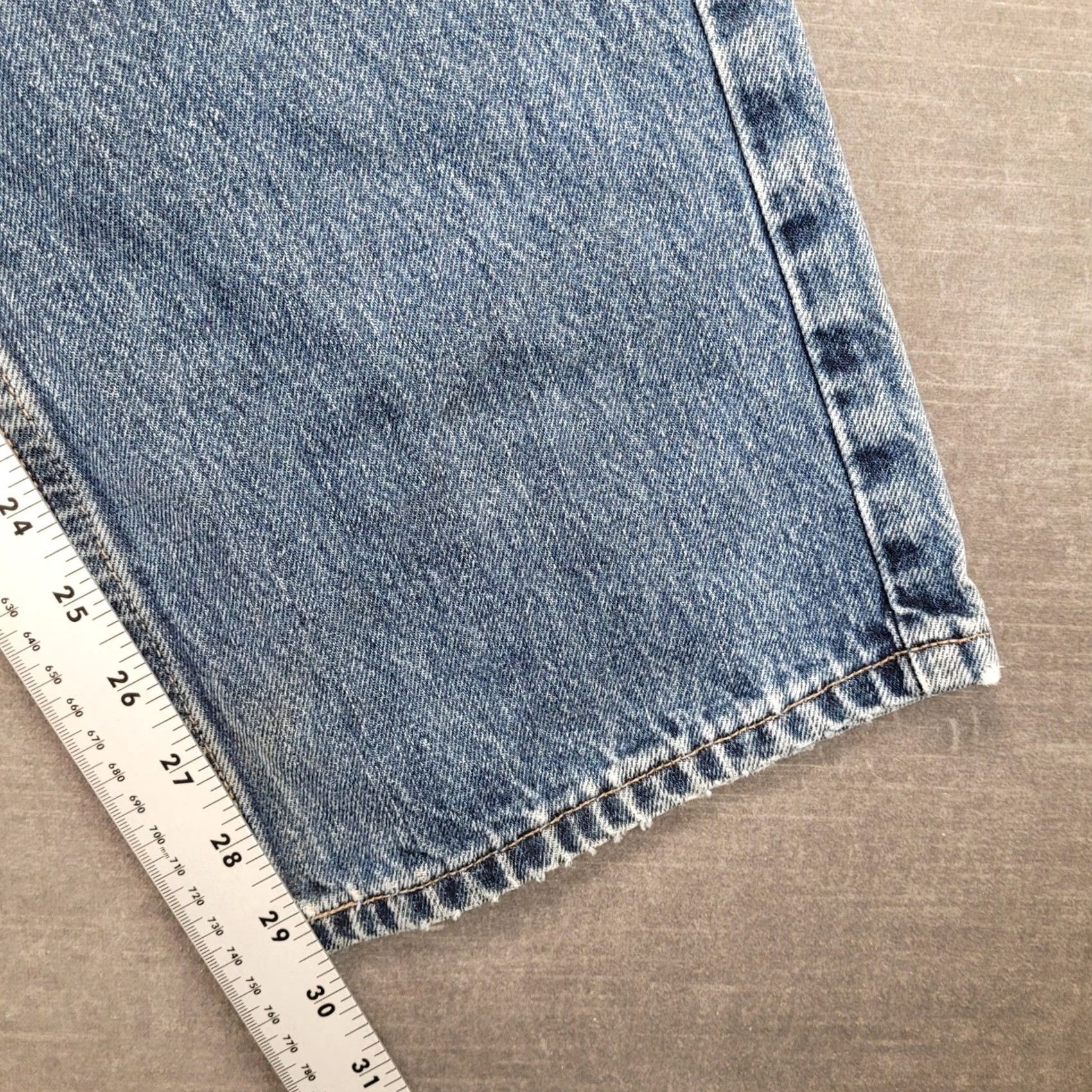 Harley Davidson VINTAGE Harley-Davidson Jeans Mens Bootcut Denim 32x29 Blue Leather Belt Loops Mens Jeans Distressed Authentic MotorClothes 90s Size US 32 / EU 48 - 3 Thumbnail