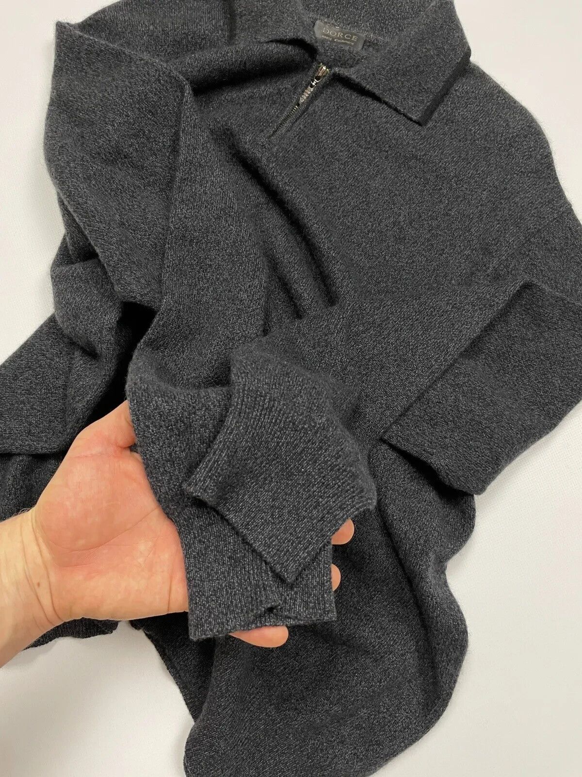 Vintage DORCE 1/4 ZIP SWEATER PULLOVER 100% CASHMERE MENS Size US L / EU 52-54 / 3 - 11 Thumbnail
