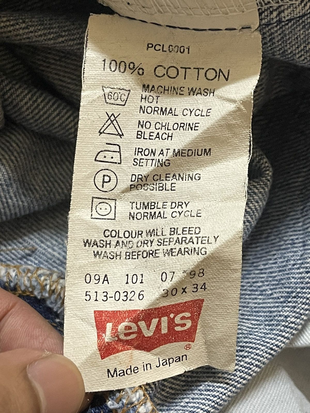 Levi's Vintage 90s Japan Levis 513 Faded Wash Distress Loose Jeans Size US 30 / EU 46 - 10 Thumbnail