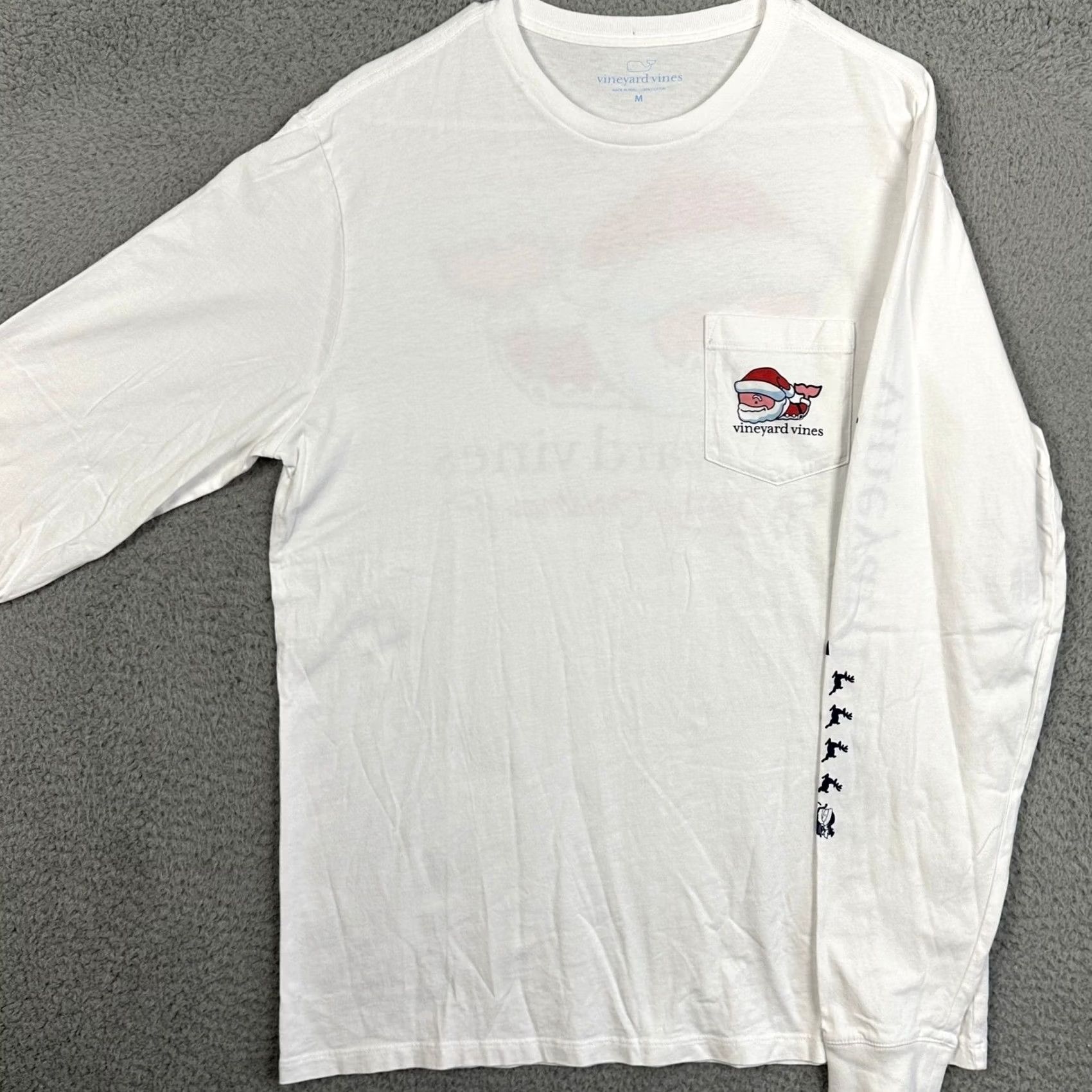 Vineyard Vines Vineyard Vines Shirt Adult Medium Long Sleeve White Santa Merry Christmas Size US M / EU 48-50 / 2 - 2 Thumbnail