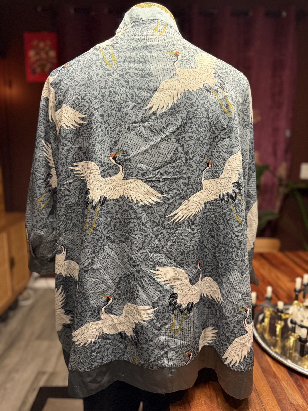 Other Silky Crane Print Kimono Jacket – Tranquil Elegance Size M / US 6-8 / IT 42-44 - 5 Thumbnail