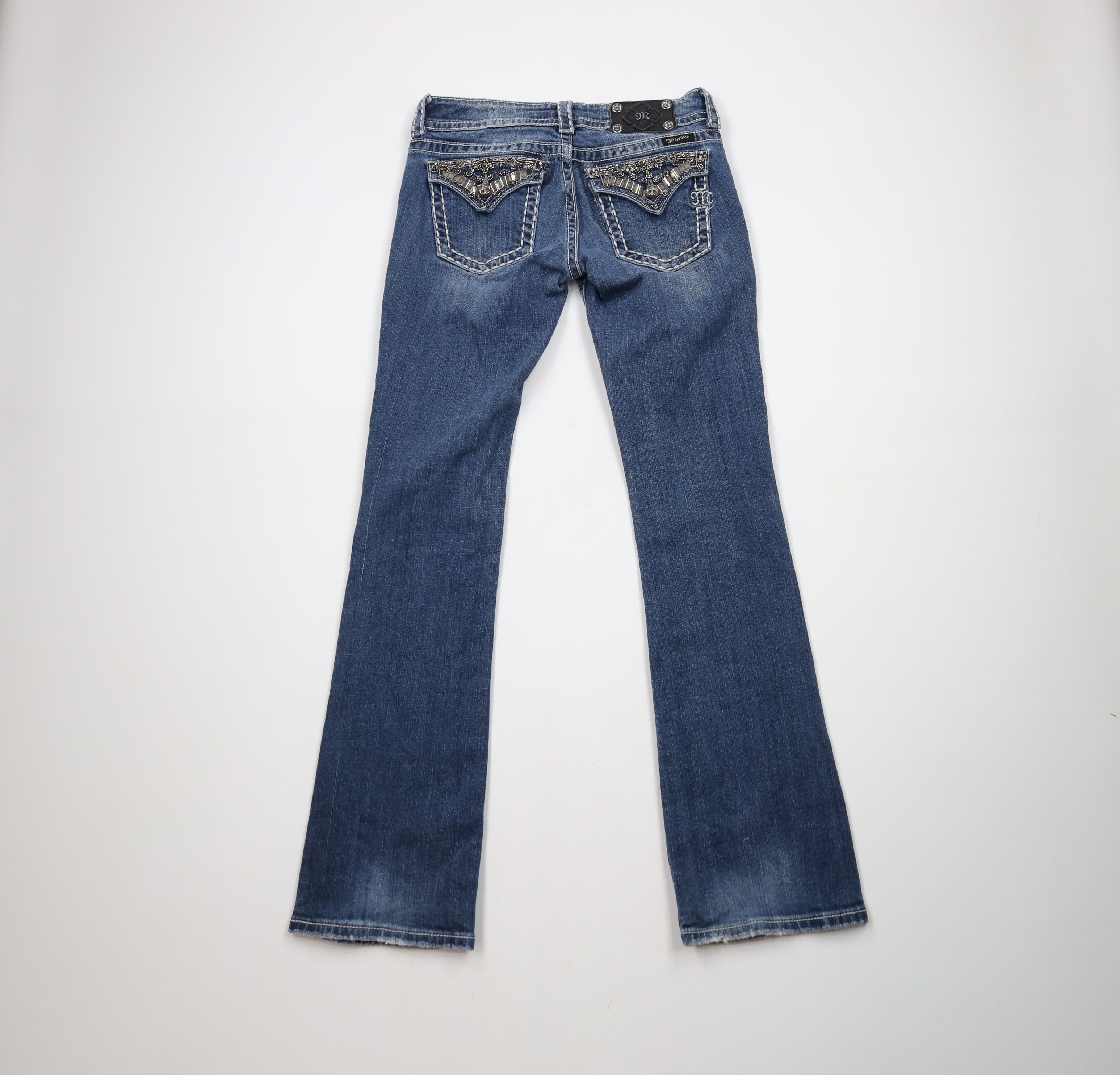 Miss Me × Vintage Miss Me Thick Stitch Jeweled Bootcut Denim Jeans Blue Size 28" / US 6 / IT 42 - 18 Thumbnail