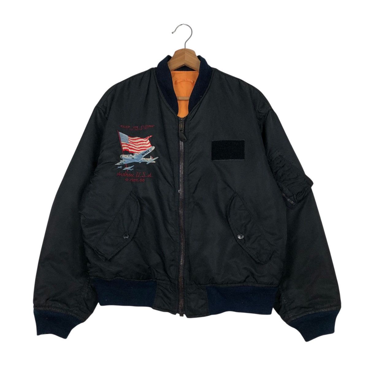 Avirex 📌Vintage Ma-1 Bomber Jacket Fly Military Avirex Big Logo Size US XS / EU 42 / 0 - 2 Thumbnail