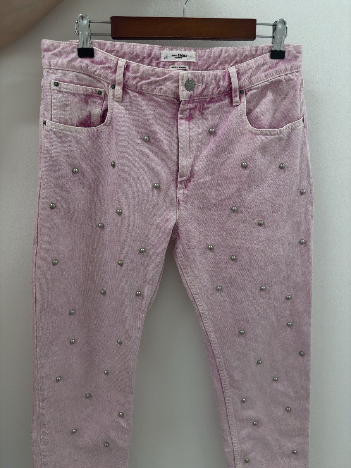 Isabel Marant Etoile Isabel Marant Etoile Studded Pink Studded jeans Size 40 Size 27" / US 4 / IT 40 - 3 Thumbnail