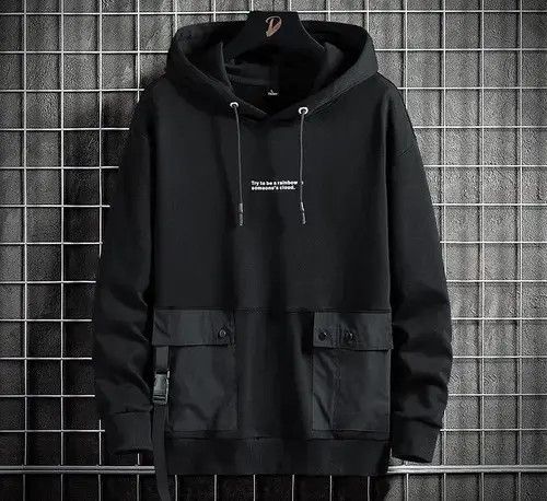 Other Mens Winter Patchwork Multi Pockets Techwear Sweatshirt Size US XXL / EU 58 / 5 - 1 Thumbnail
