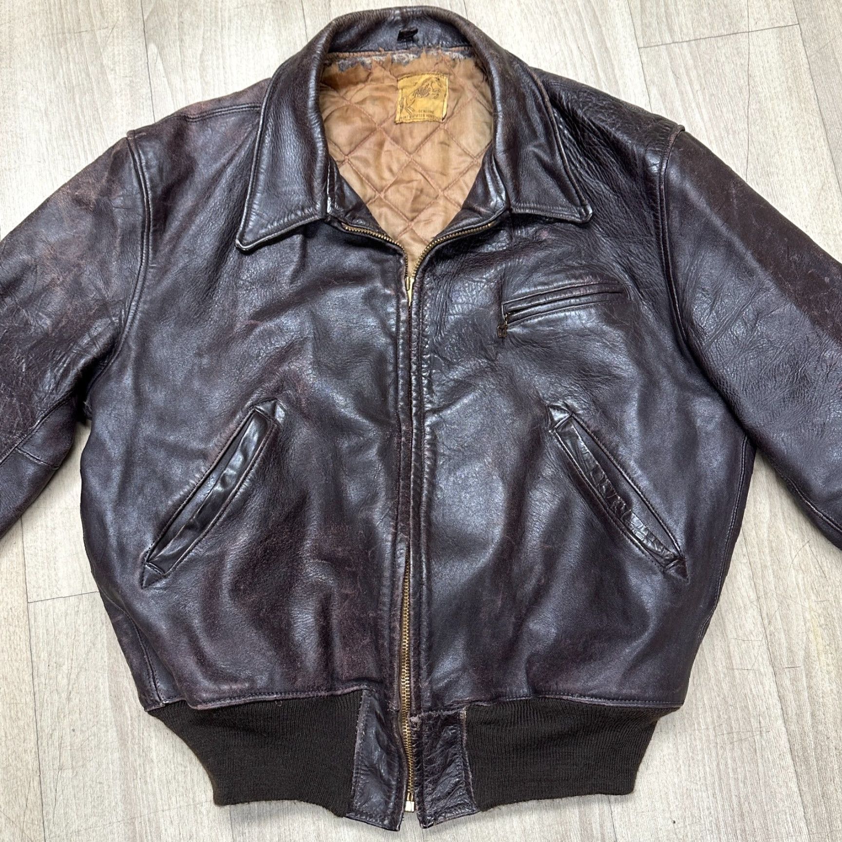 Vintage VINTAGE Blatt Horsehide Leather Jacket Mens XL Brown Front Quarter 90s Quilted Lined Bomber Jacket Riding Style аксесс? Size US XL / EU 56 / 4 - 3 Thumbnail