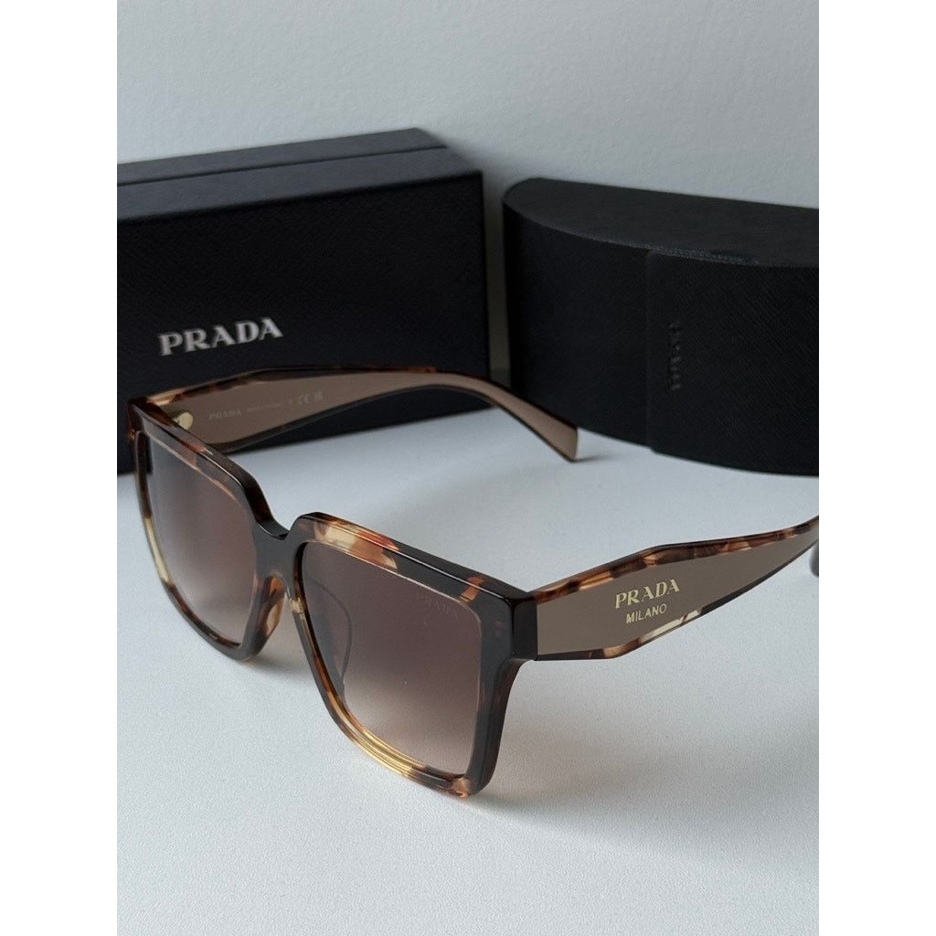 Prada CNEW Prada PR24ZSF Sunglasses in Brown Powder Size ONE SIZE - 3 Thumbnail
