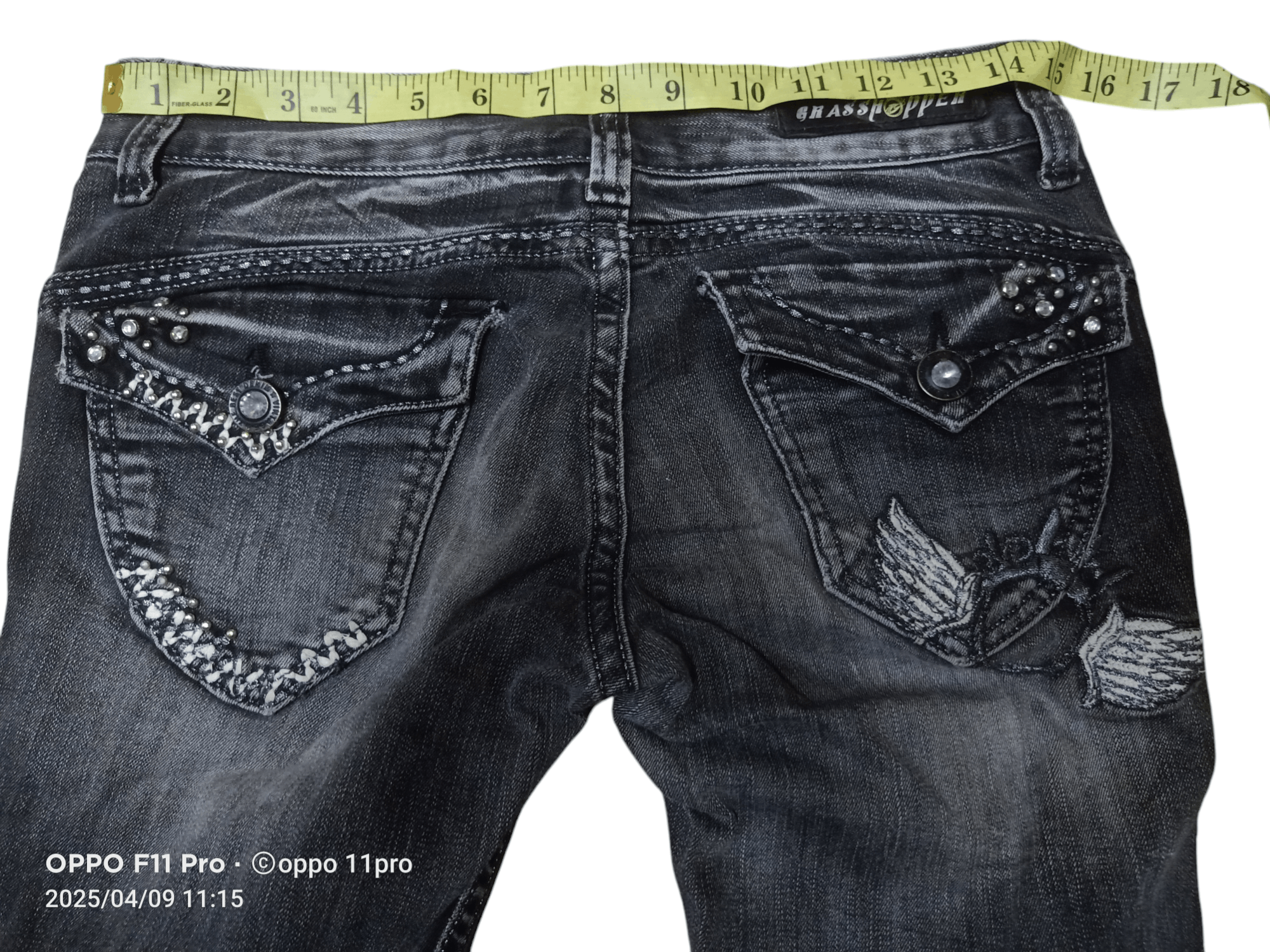 If Six Was Nine × Japanese Brand × Le Grande Bleu (L.G.B.) GrassShopper Flare Denim desiger wings Size US 29 - 3 Thumbnail
