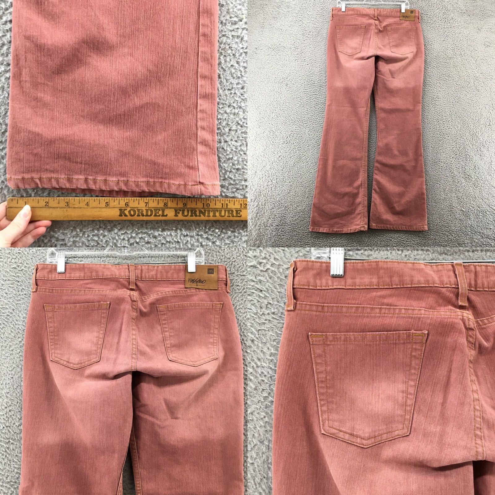 Mossimo Mossimo Red Stretch Flared Jeans Womens 13 Cotton Blend Zip Fly 5-Pocket Size 34" / US 12 / IT 48 - 9 Thumbnail