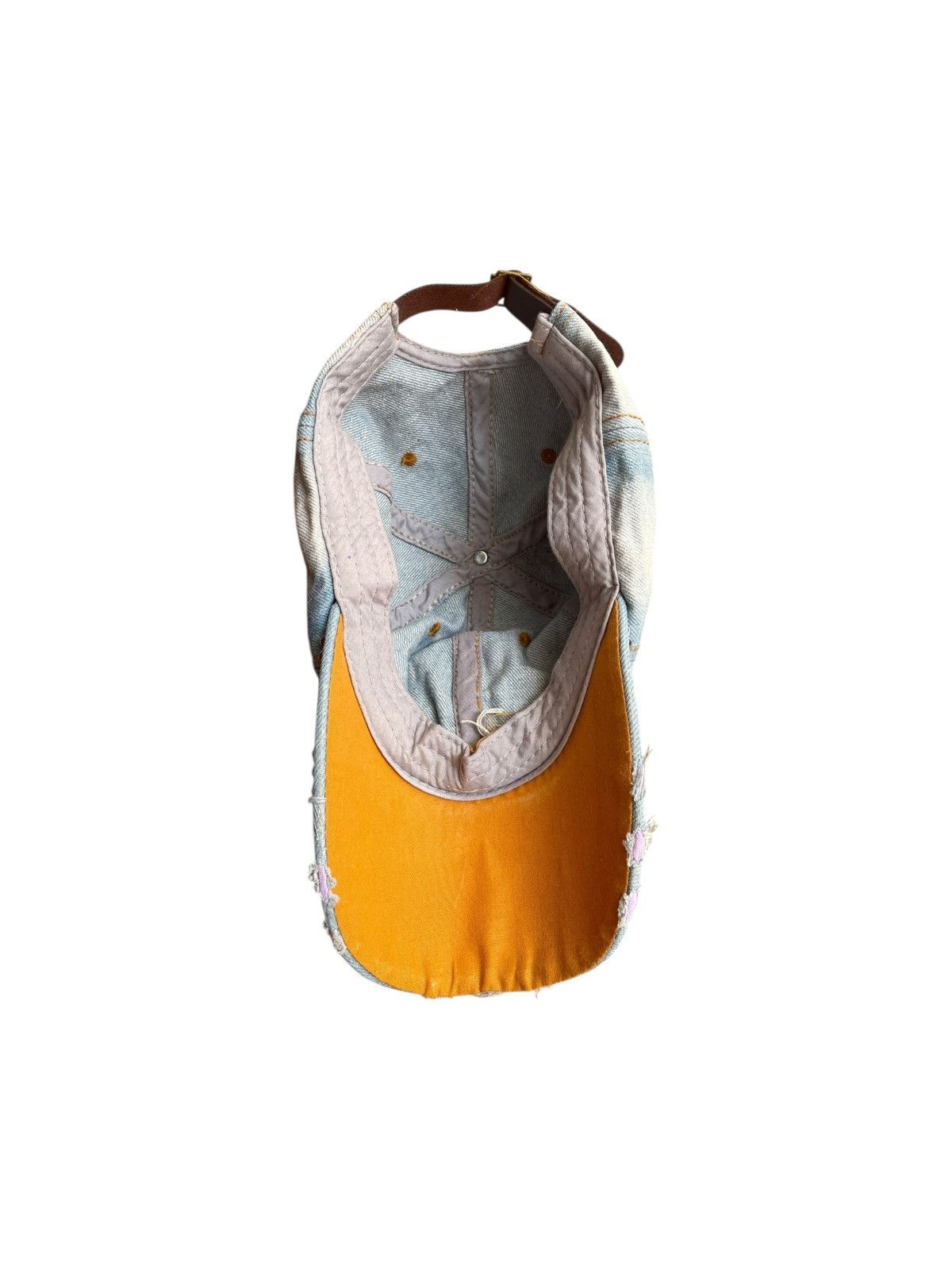 Japanese Brand Distressed Studded Sun Faded Katsuragi Barbie CAP Denim Hat Size ONE SIZE - 6 Thumbnail