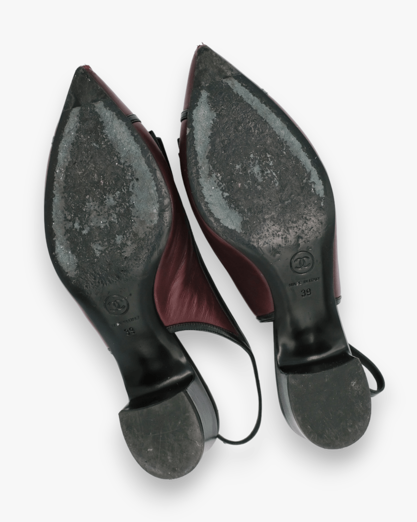 Chanel Chanel black and burgundy slingbacks 39 Size US 8 / IT 38 - 4 Thumbnail