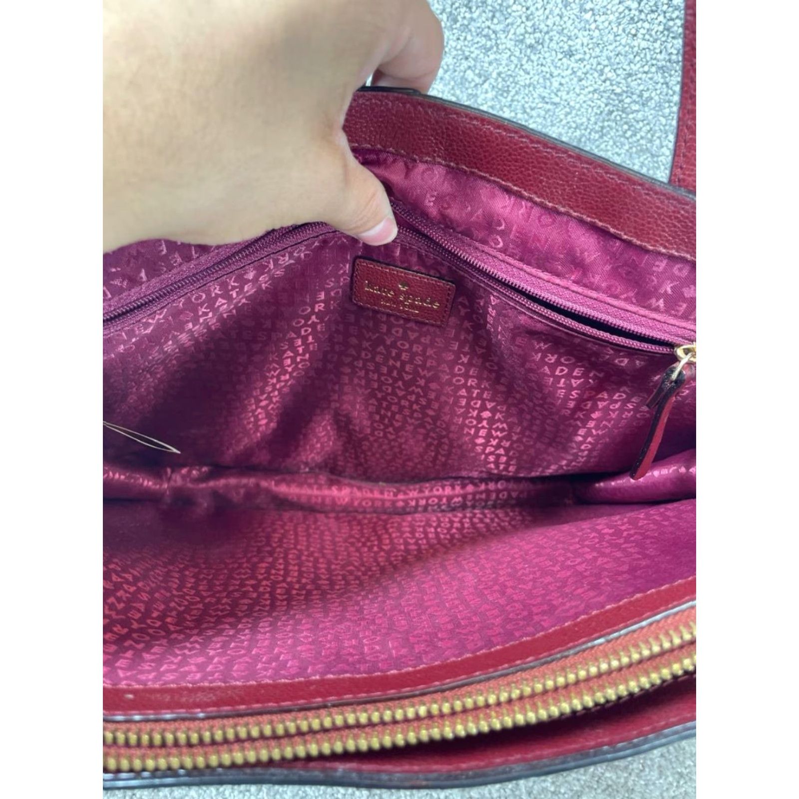 Vintage kate spade new york Satchel Women Zarinah Hyde Place Red Leather Double Handle Strap Satchel Size ONE SIZE - 6 Thumbnail