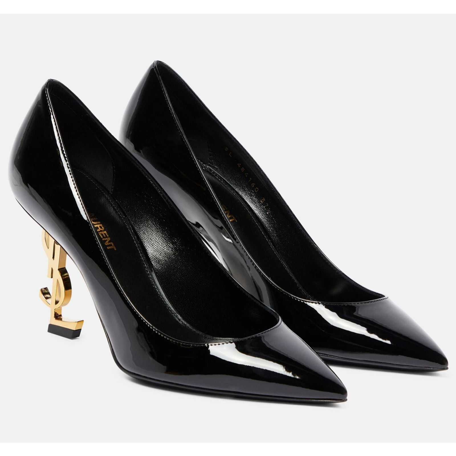 Yves Saint Laurent Saint Laurent Opyum 85 Black Patent Leather Gold YSL 36 Size US 6 / IT 36 - 7 Thumbnail