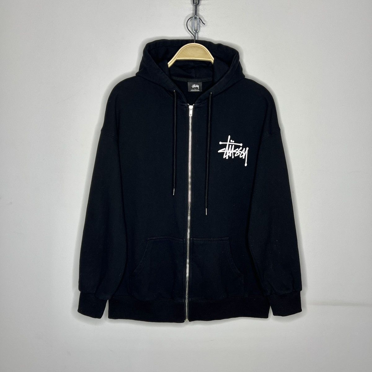 Stussy Stussy Zip Up Hoodie Sweatshirt Hooded Big Spellout Logo Size US L / EU 52-54 / 3 - 2 Thumbnail