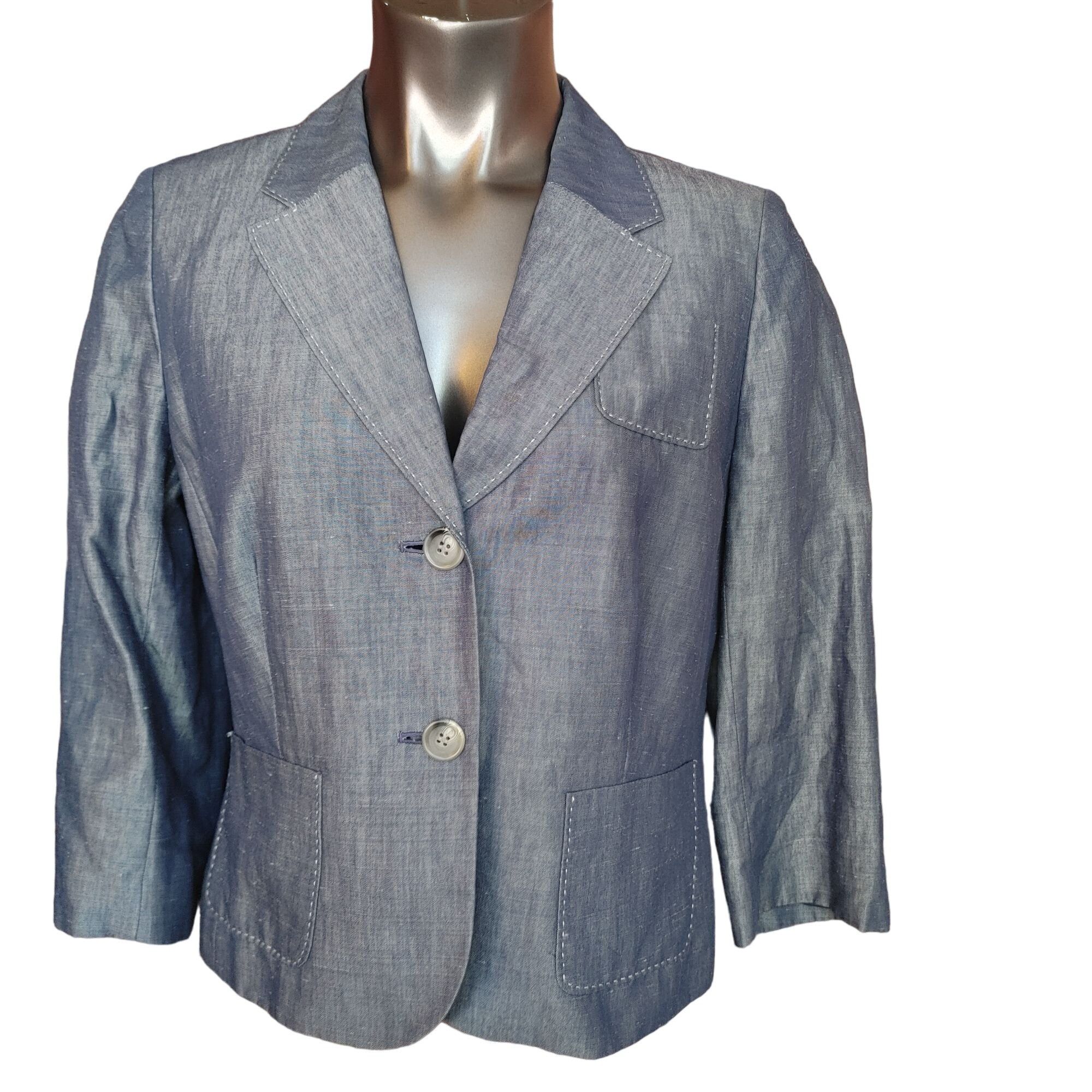 Loft Ann Taylor LOFT Women's Gray Button Down Suit Jacket 12P Size XL / US 12-14 / IT 48-50 - 1 Thumbnail