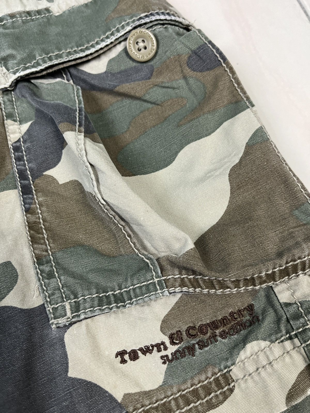 Vintage Town & Country Surf Design Camo Hawaii Cargo Shorts Size US 30 / EU 46 - 6 Thumbnail