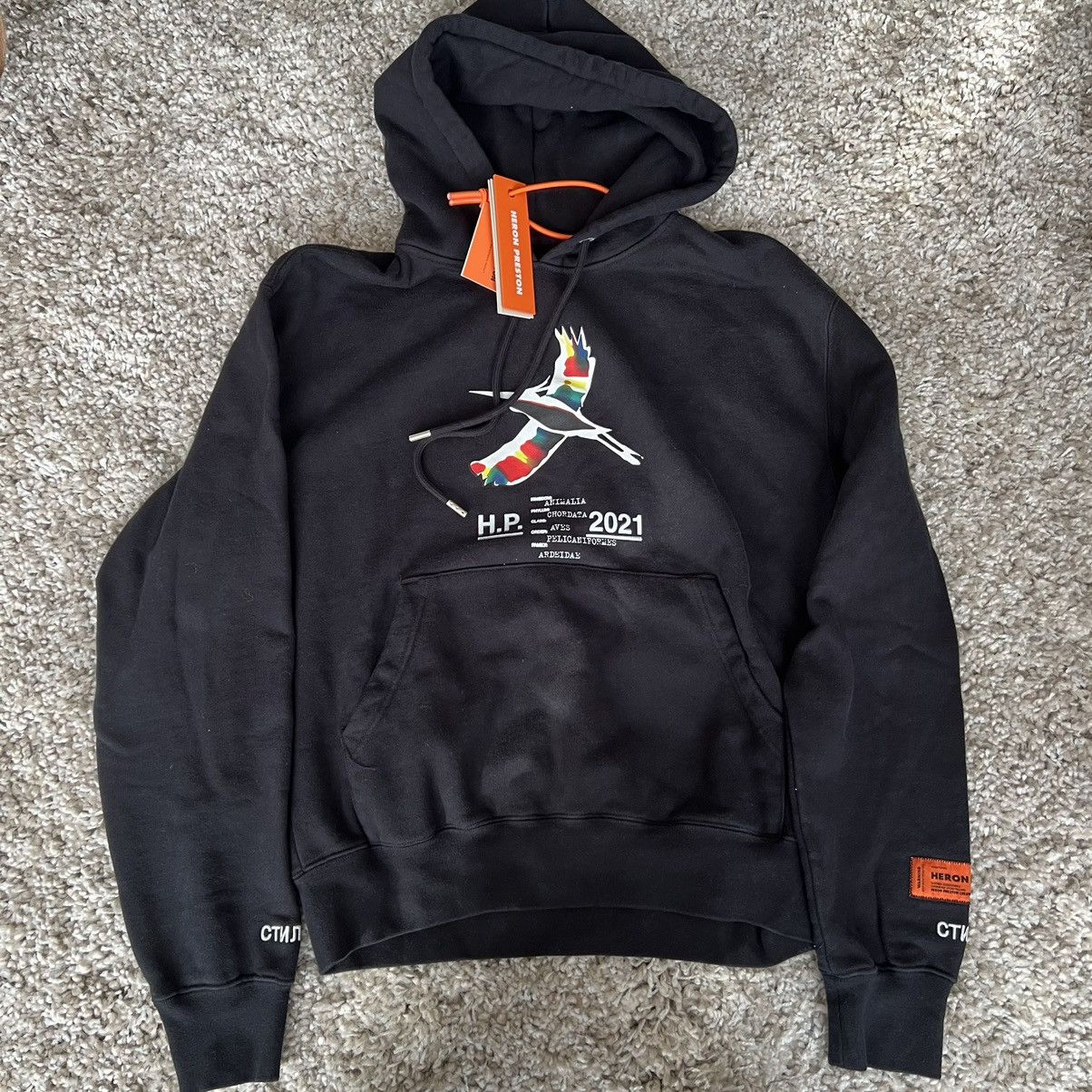 Heron Preston logo hooded sweatshirt hoodie crewneck goose S