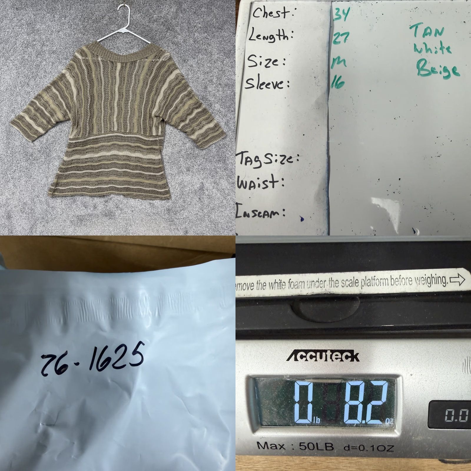 Vintage VINTAGE Christopher & Banks Cardigan Sweater M Beige Open-Knit 3/4 Sleeve Dolman Striped Women's Knit Open Front Casual Fall Spring Womens Mens? Size M / US 6-8 / IT 42-44 - 8 Thumbnail