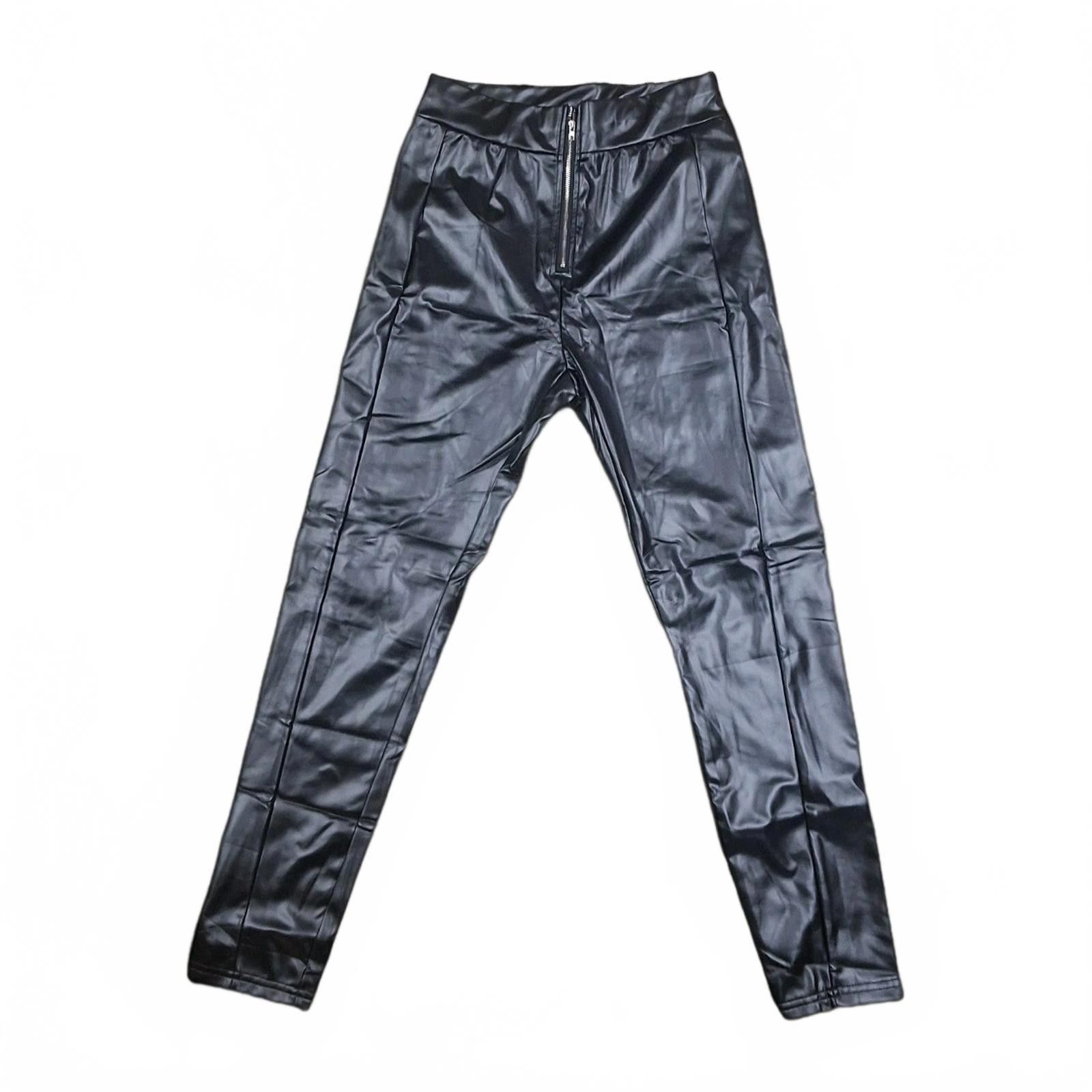 Express Faux Leather Skinny Pants Women’s Med Black Stretch Jeans Size 32" / US 10 / IT 46 - 3 Thumbnail