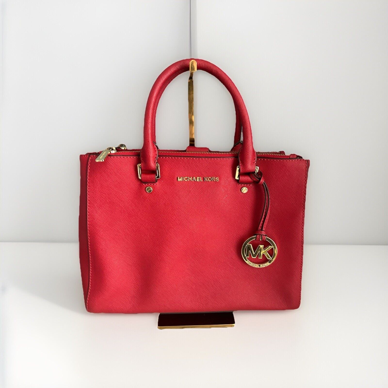 Michael Kors Michael Kors Sutton Red Satchel Saffiano Leather Handle Bag Size ONE SIZE - 2 Thumbnail